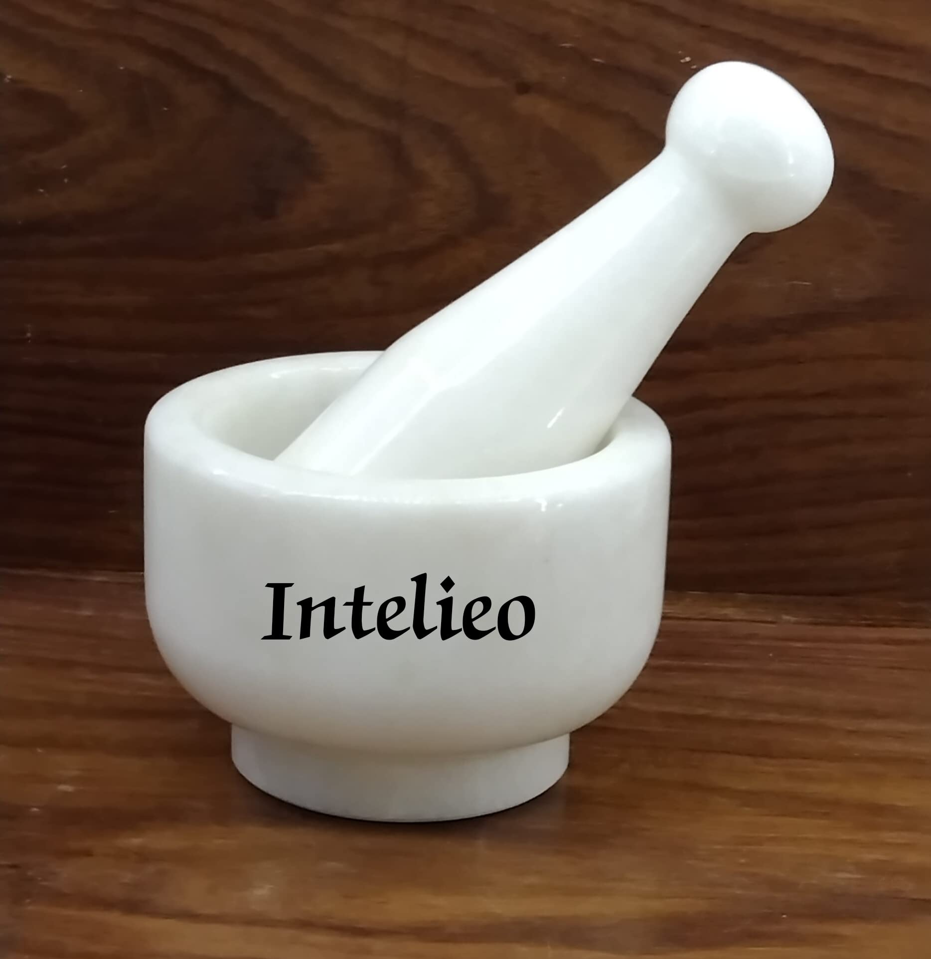 Premium Marble Mortar and Pestle Set - 4 Inch Polished White Stone Grinder for Spices, Herbs, Seasonings, Guacamole & Pesto - Perfect for Kitchen, Cooking & Food Prep - Natural Spice Crusher & Herb Grinder