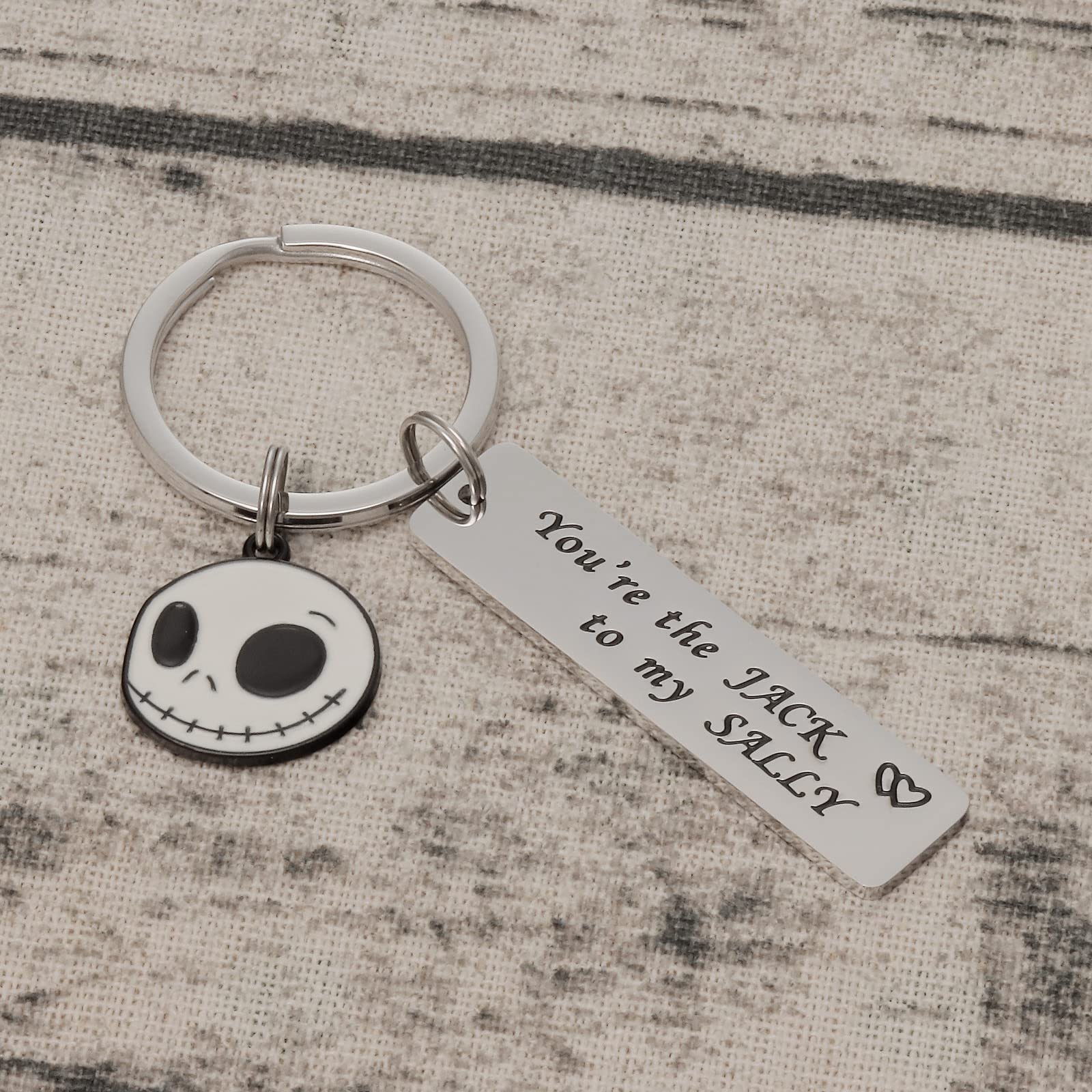 Jack Skellington Keychain - Unique Jack Skeleton Jewelry Gift for Women & Men - Perfect for Halloween, Christmas, Cosplay & Disney Nightmare Before Christmas Fans
