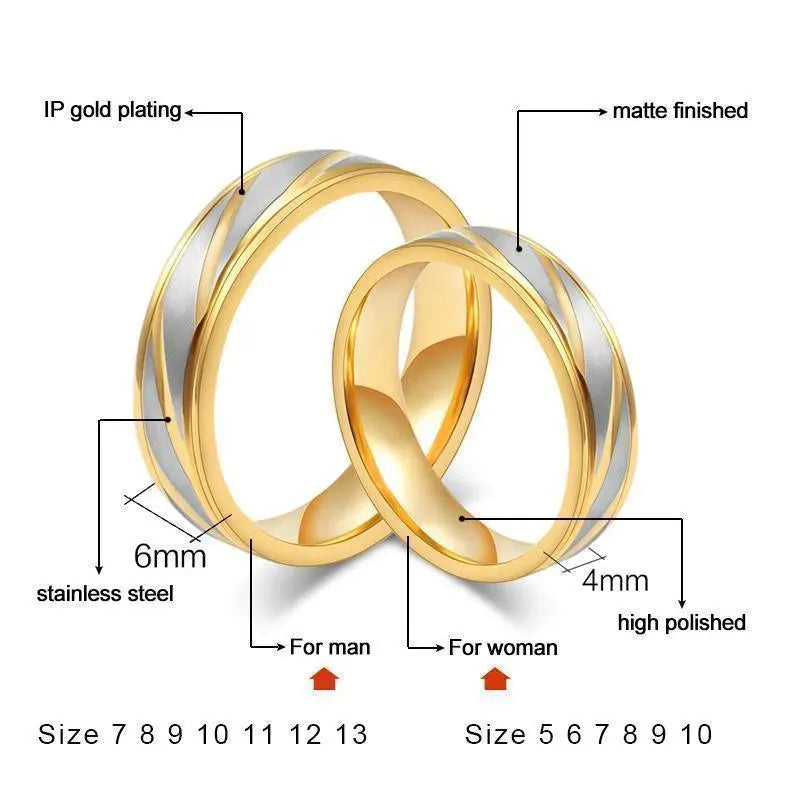 18K Gold Wedding Rings for Women & Men - Elegant Wedding Bands & Bridal Jewelry Set - Perfect for Engagement, Anniversary & Vow Renewal Ceremonies