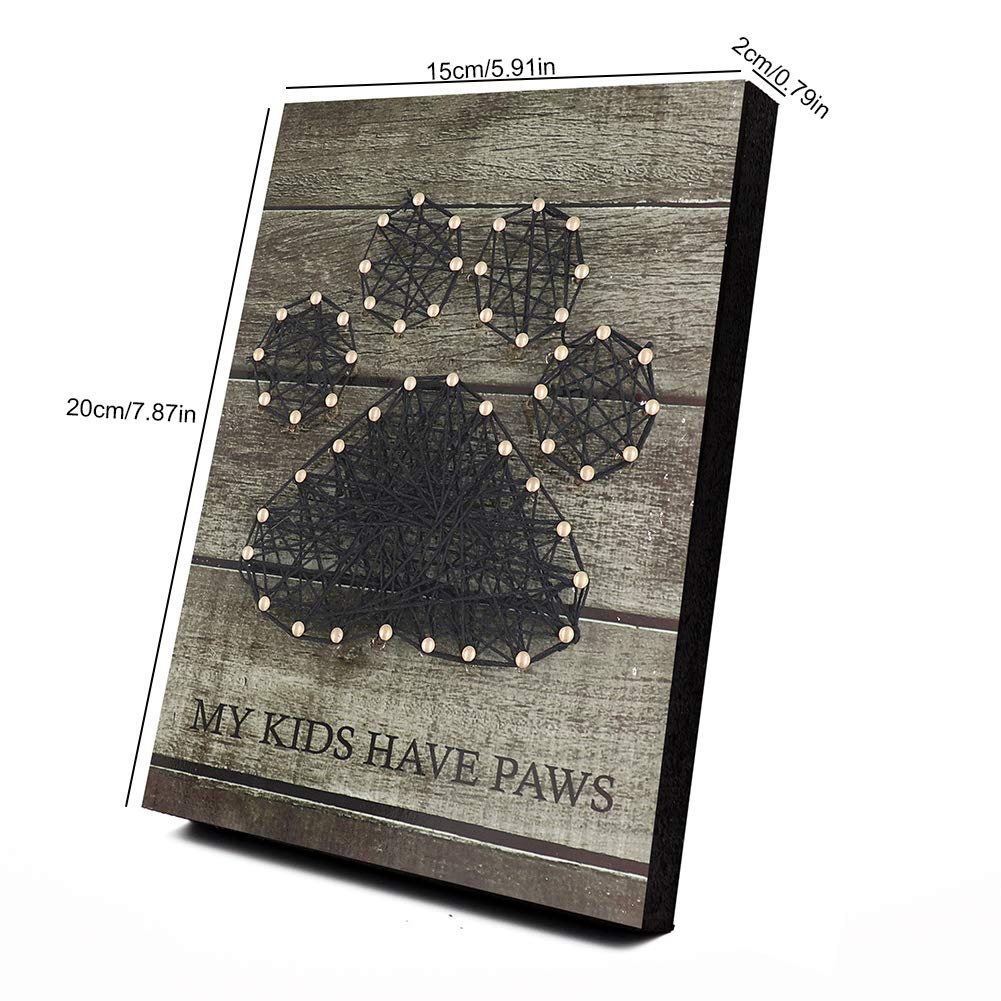 Bear Paw Pattern DIY Winding Nail Picture - Unique Home Wall Decor Art Kit for Creative Gift & Craft Lovers | Perfect for Living Room, Bedroom, Nursery Decor