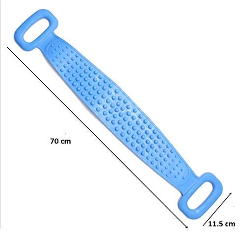 Double-Sided Silicone Back Scrubber Bath Brush - Exfoliating Body Scrubber for Dead Skin Removal with Belt (Purple) - Perfect for Shower, Bath & Spa Relaxation