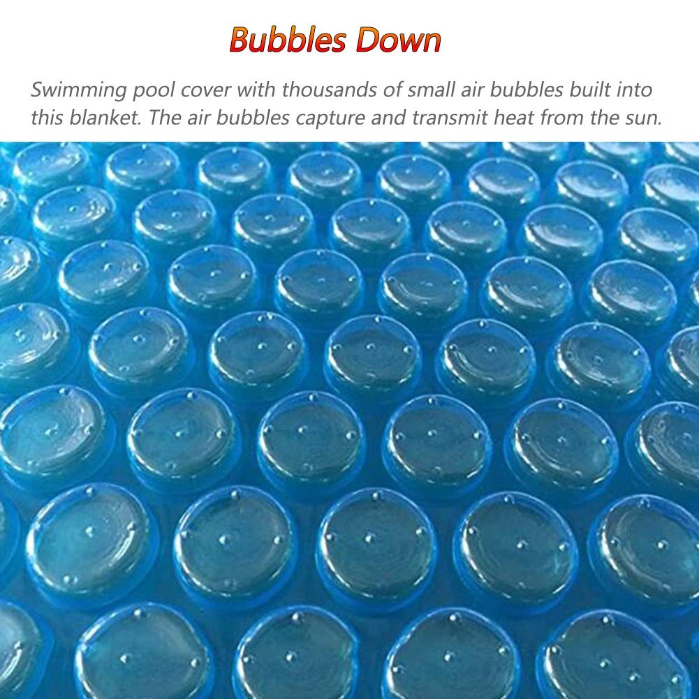 YXX Solar Pool Cover - 400g/m² Blue Bubble Insulation Blanket for In-Ground & Frame Pools (6.5×26ft/2×8m) - Reduces Heat Loss & Keeps Water Clean | Perfect for Summer Swimming & Winter Protection