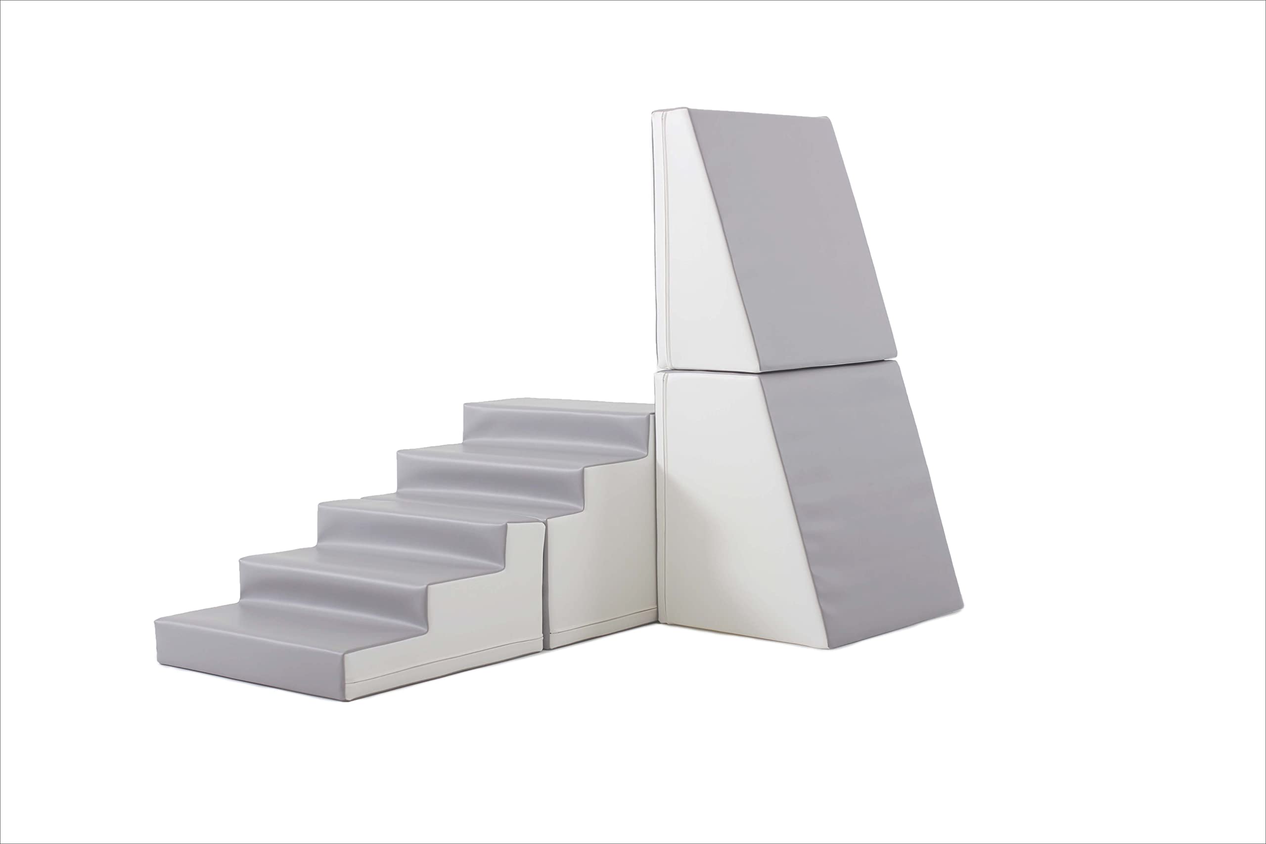 IGLU Steps and Slide Soft Play Equipment for Toddlers – 14-Piece Activity Toys Set in Grey/White – Perfect for Indoor Playrooms, Daycare Centers & Home Play Areas