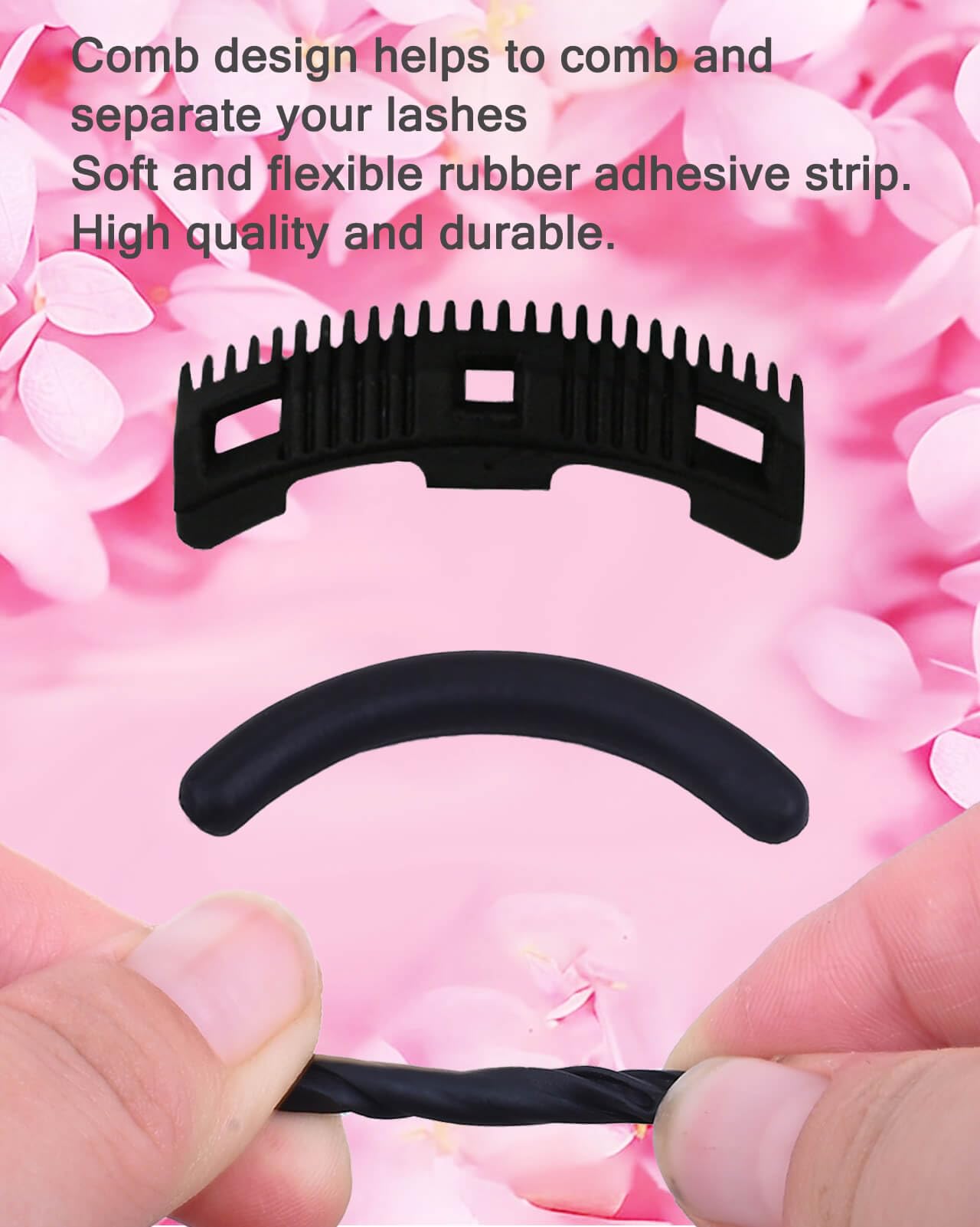Premium Rose Gold Eyelash Curler with Comb - 3 Refill Pads & 3 Combs for Long-Lasting Curls in 10 Seconds | Perfect for Daily Makeup, Bridal Looks & Professional Salon Use