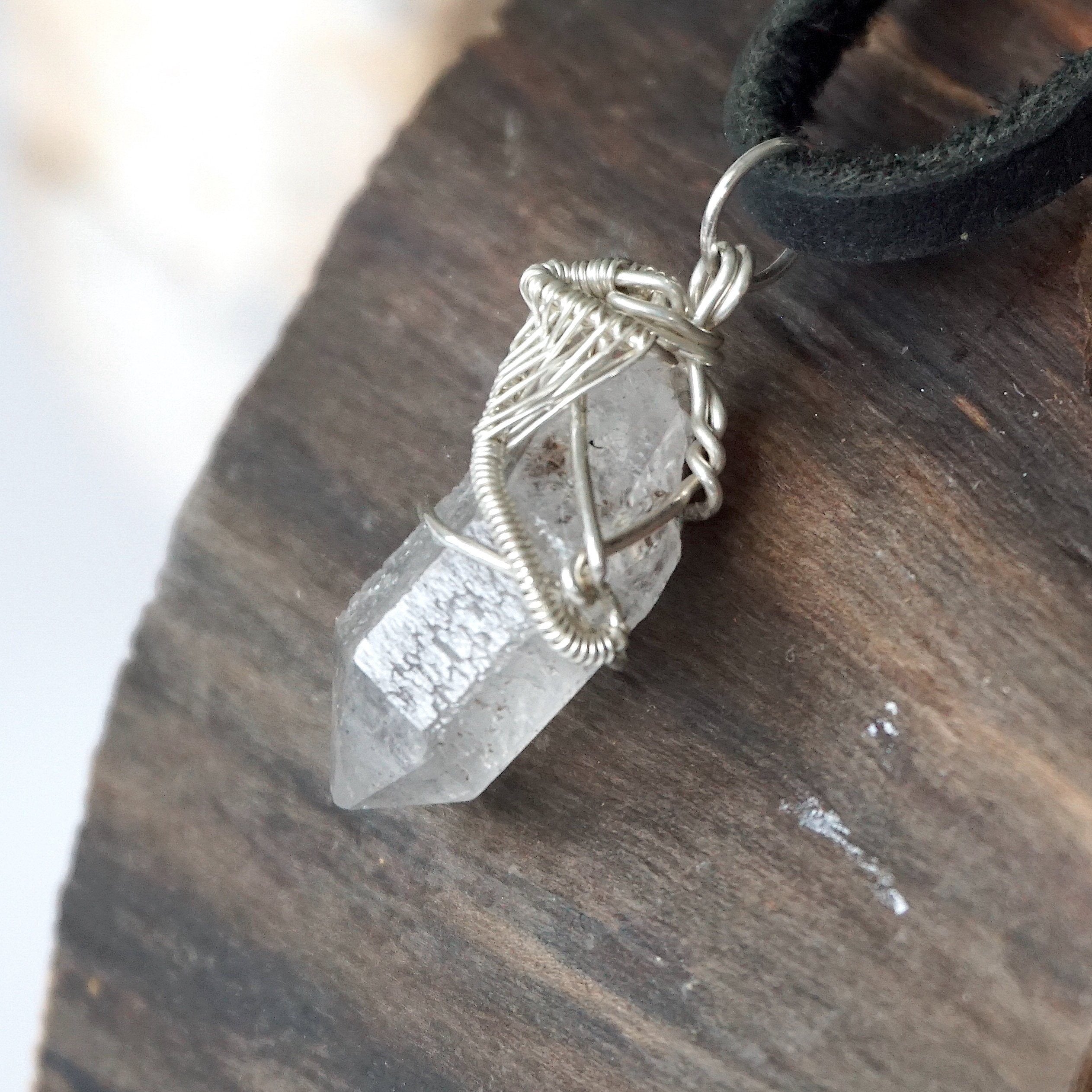 Men's Herkimer Diamond Pendant in Sterling Silver - Elegant Necklace for Gifts, Weddings & Special Occasions