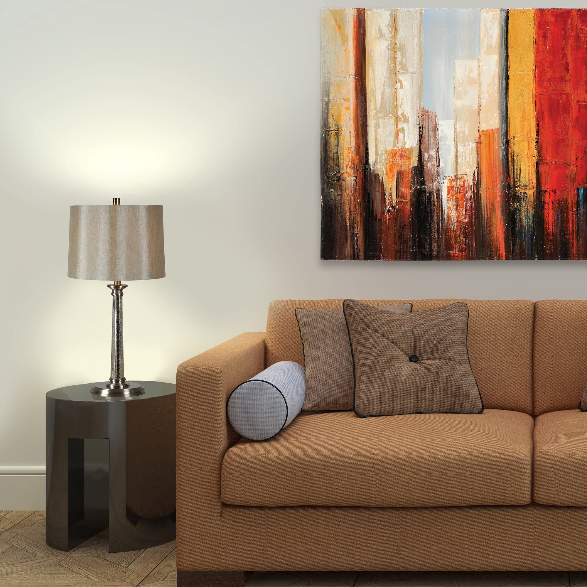 Renwil Brooks Table Lamp in Satin Nickel - Modern Bedside & Living Room Lighting for Home Decor
