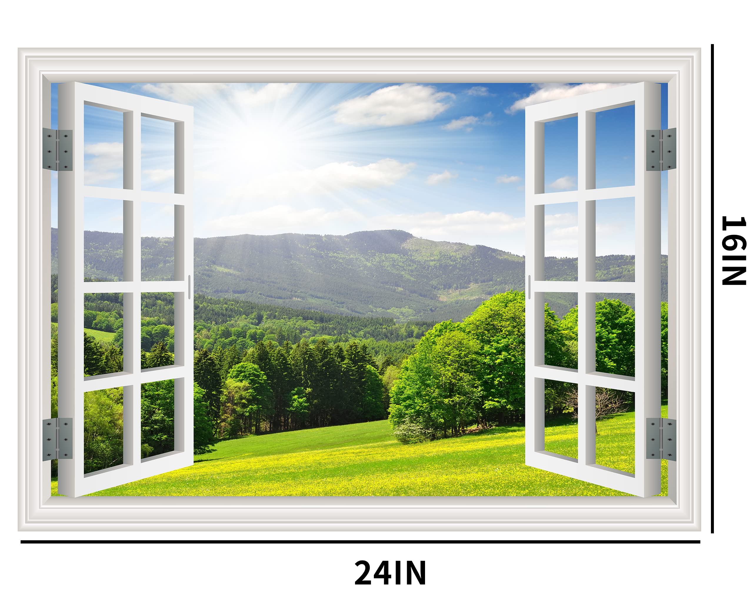 FLFK Realistic Landscape Fake Window Wall Sticker - 16