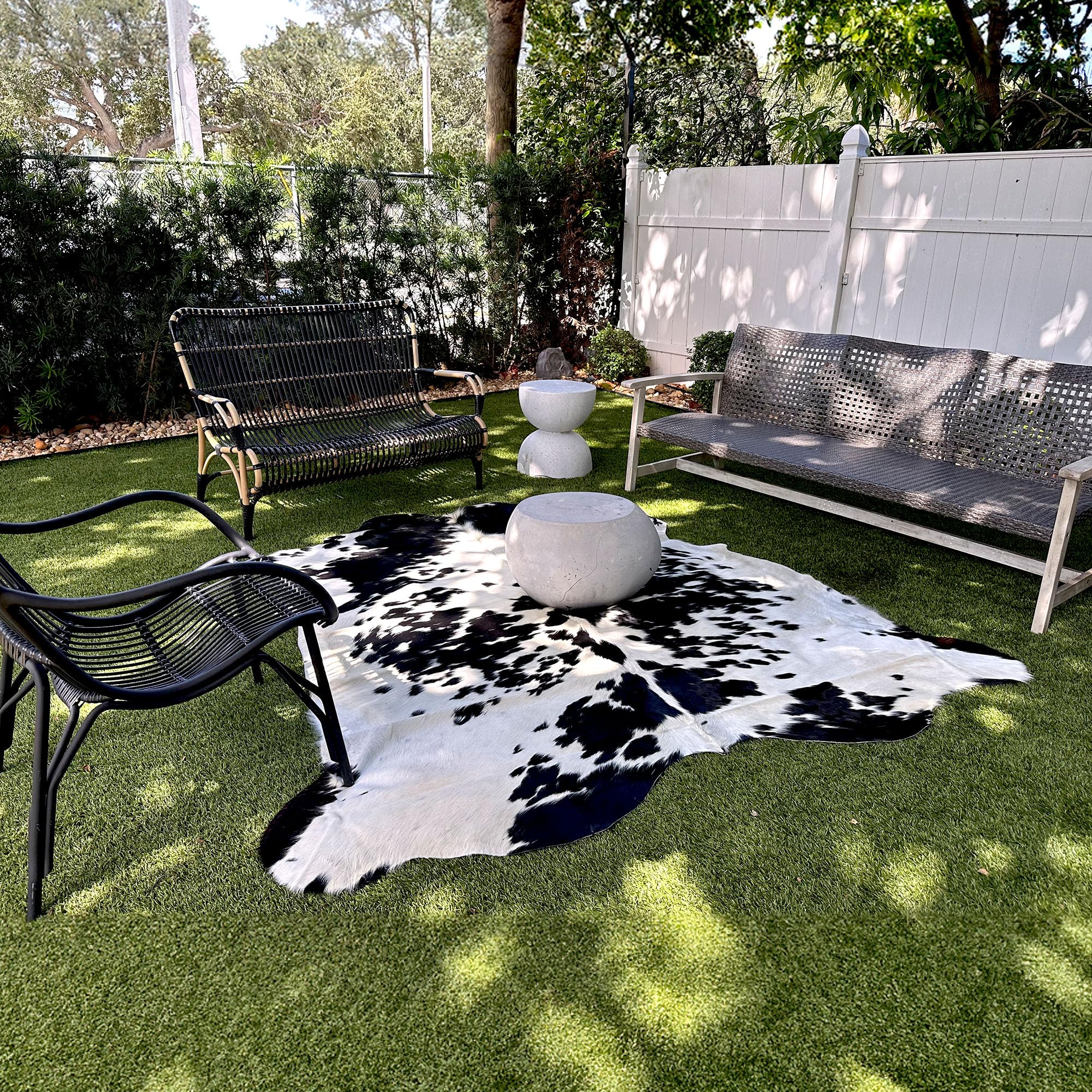 Authentic Black and White Cowhide Rug - Natural Cowhide Rug for Living Room & Bedroom Decor - Rustic Home Decor Rug - Chromatic Cowhide Collection - Perfect for Boho, Farmhouse, and Modern Interior Design Styles