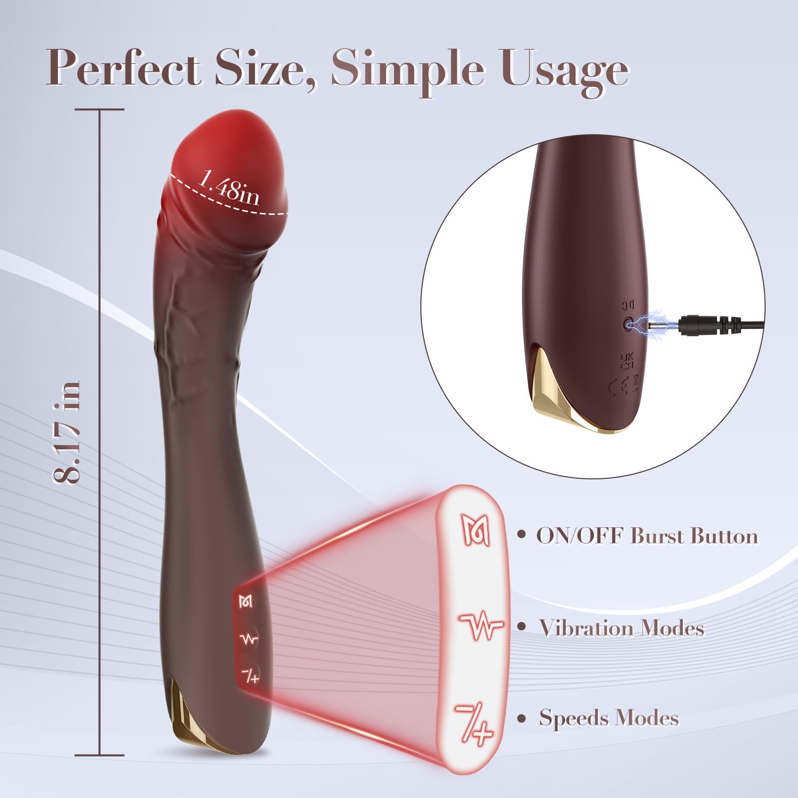 Premium G Spot Vibrator for Women - 10 Powerful Vibration & One-Burst Modes, Realistic Curved Clit Stimulator - Adult Sex Toy for Solo Play & Couples Fun - Perfect for Intimate Moments & Spicing Up Your Relationship