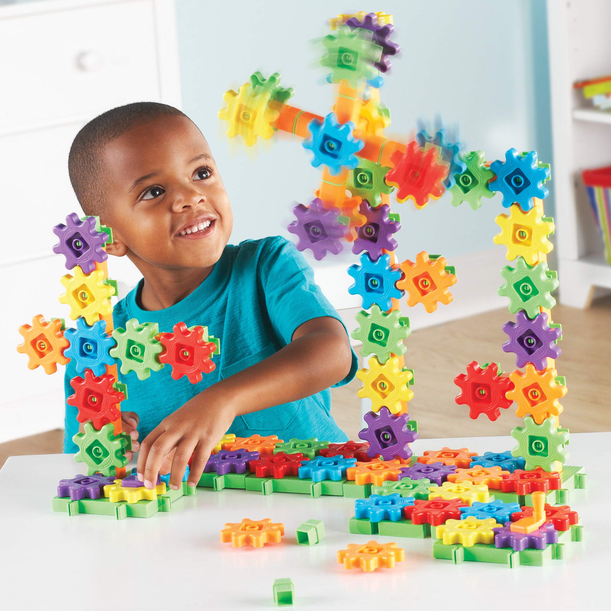 Learning Resources Gears! Gears! Gears! Super Building Toy Set - 150-Piece STEM Construction Toy for Kids Ages 3+, Educational Gear Building Kit for Creative Play & Early Engineering Skills | Perfect for Classroom, Birthday Gifts & Hands-On Learning Activities