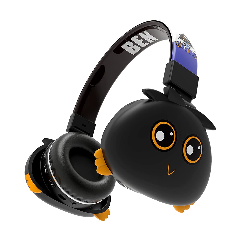 Kids Bluetooth Headphones Over Ear with Microphone - Wireless Headset Bluetooth 5.0 for Boys & Girls, Teens - HD Stereo Sound for iPad, iPhone, Android, Tablet, PC - Perfect for School, Online Classes, Gaming & Travel (Black)