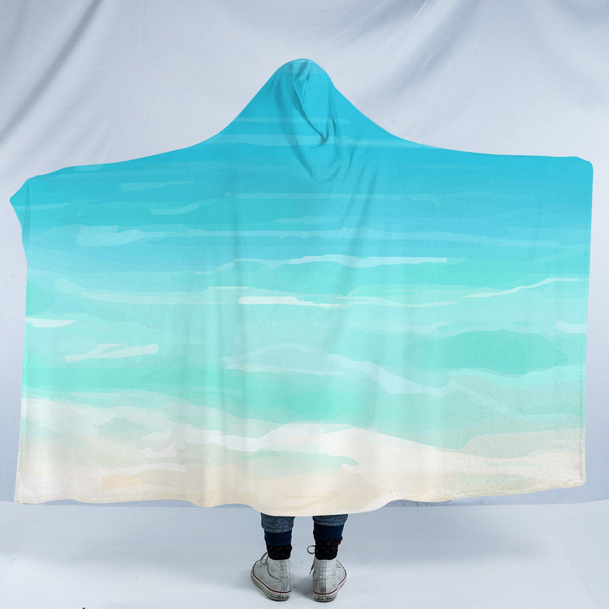 Soft & Cozy Hooded Blanket for Beach, Camping, Picnics - Lightweight & Warm Wearable Throw for Outdoor Activities