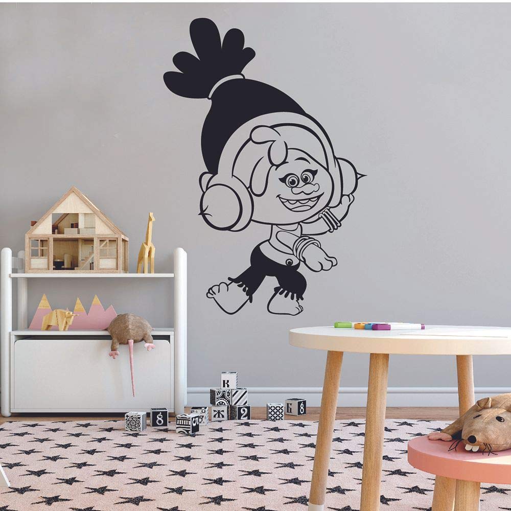 DJ Suki Trolls Movie Cartoon Wall Stickers (15x12 inch) - Fun Vinyl Decals for Kids Room, Bedroom, Nursery & Kindergarten - Perfect for Girls & Boys Home Decor, Birthday Parties & Playroom Themes