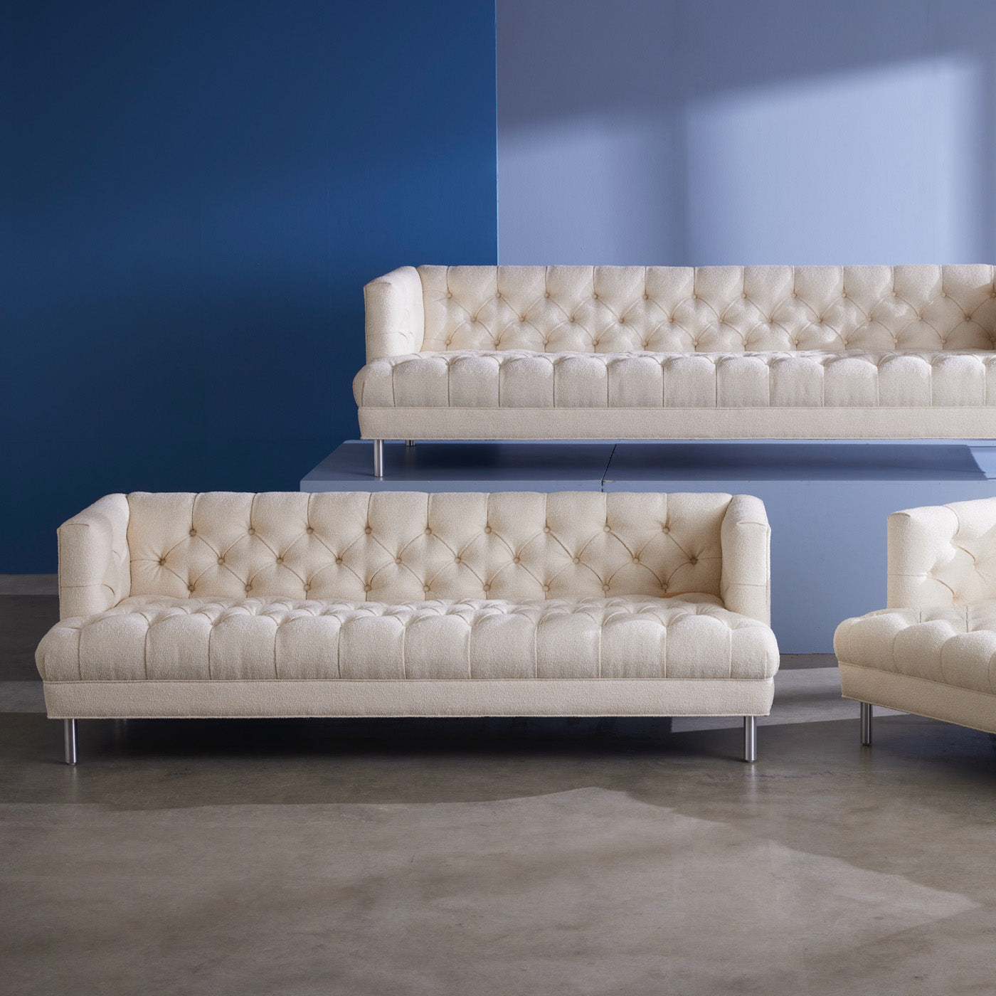 Baxter 100 Deep T Arm Grand Sofa in Serpette Ivory - Luxurious Modern Sectional Couch for Living Room, Lounge & Home Theater - Premium Comfort & Elegant Design