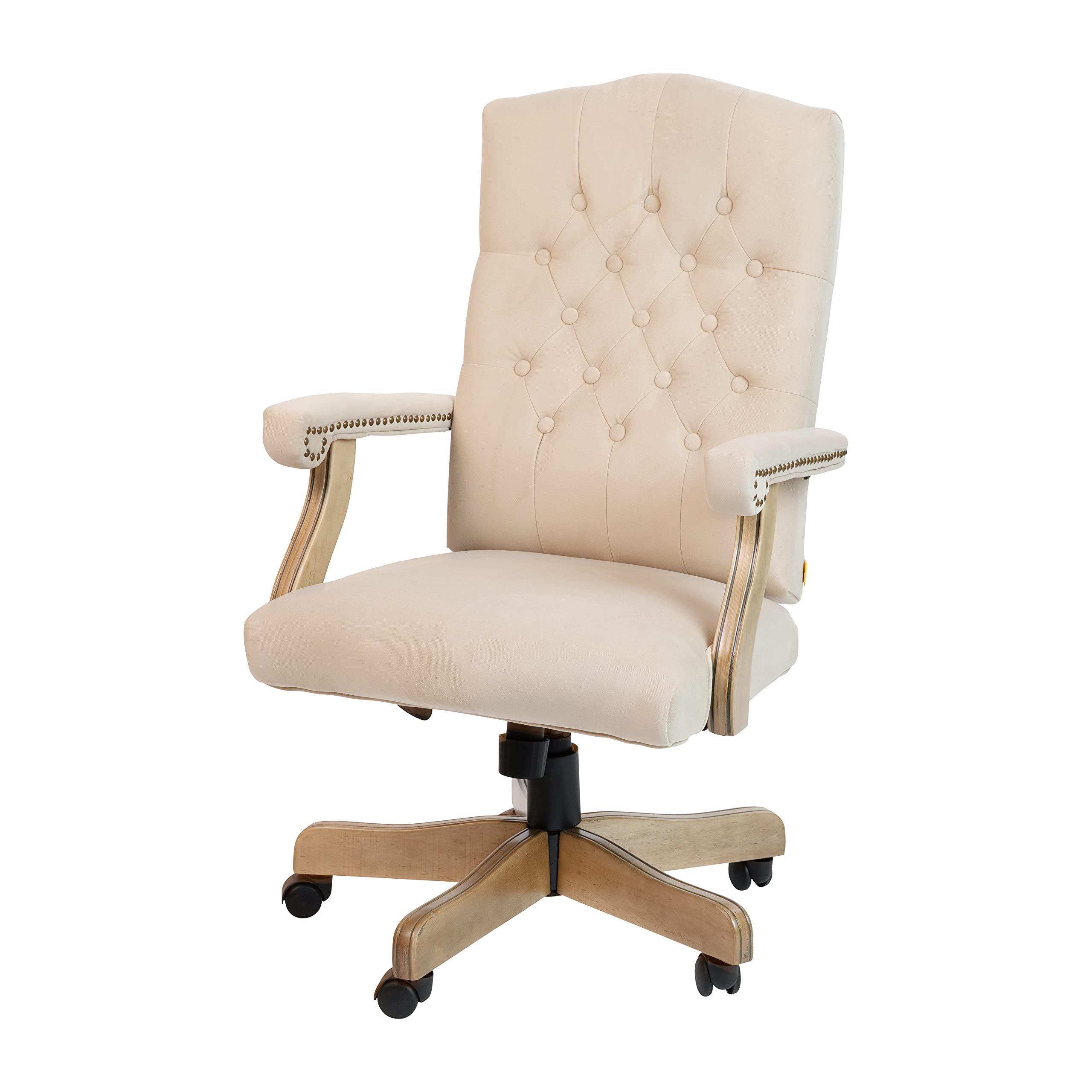 Ergonomic Swivel Office Chair with Wood Base for Home & Office