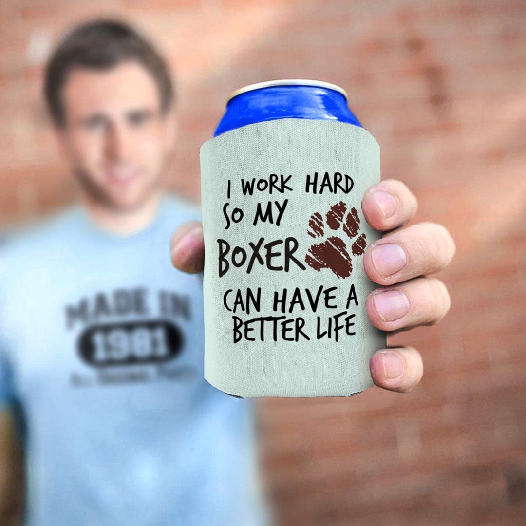 96-Pack Paw Print Can Coolers for Beer & Soda - Perfect Gifts for Dog Lovers & Boxer Owners - Keep Drinks Cold at BBQs, Parties & Outdoor Adventures