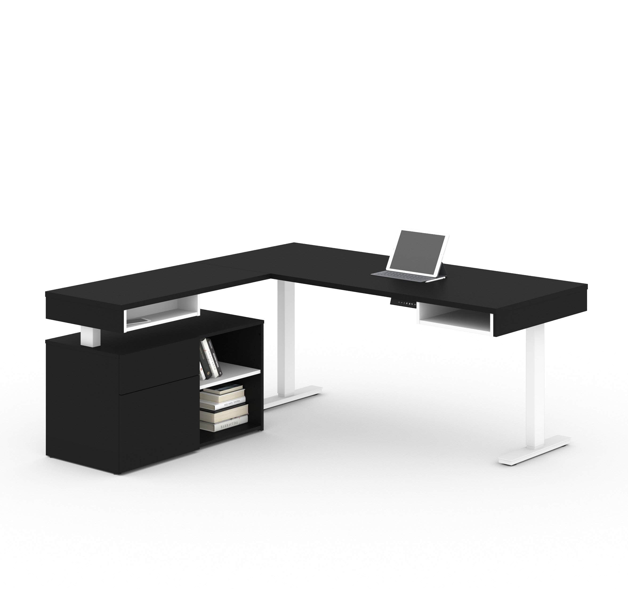 Viva 2-Piece L-Shaped Standing Desk & Credenza Set - 2 Color Options | Home Office & Workspace Solution