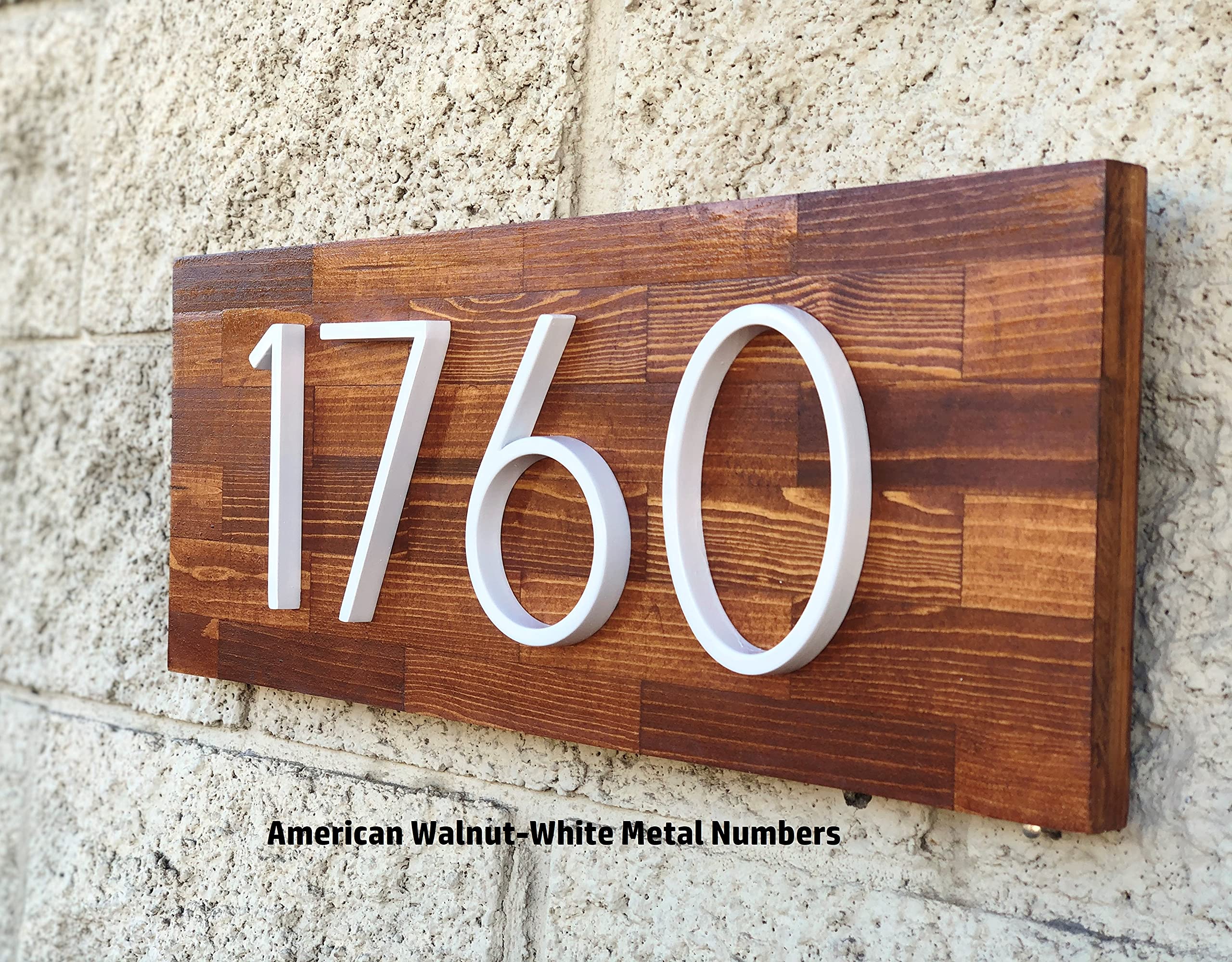 House Number Sign - Rustic Wood Plaque with Custom Address Numbers for Outdoor Decor | Durable Street Number Sign for Front Door, Porch, Garden & Mailbox