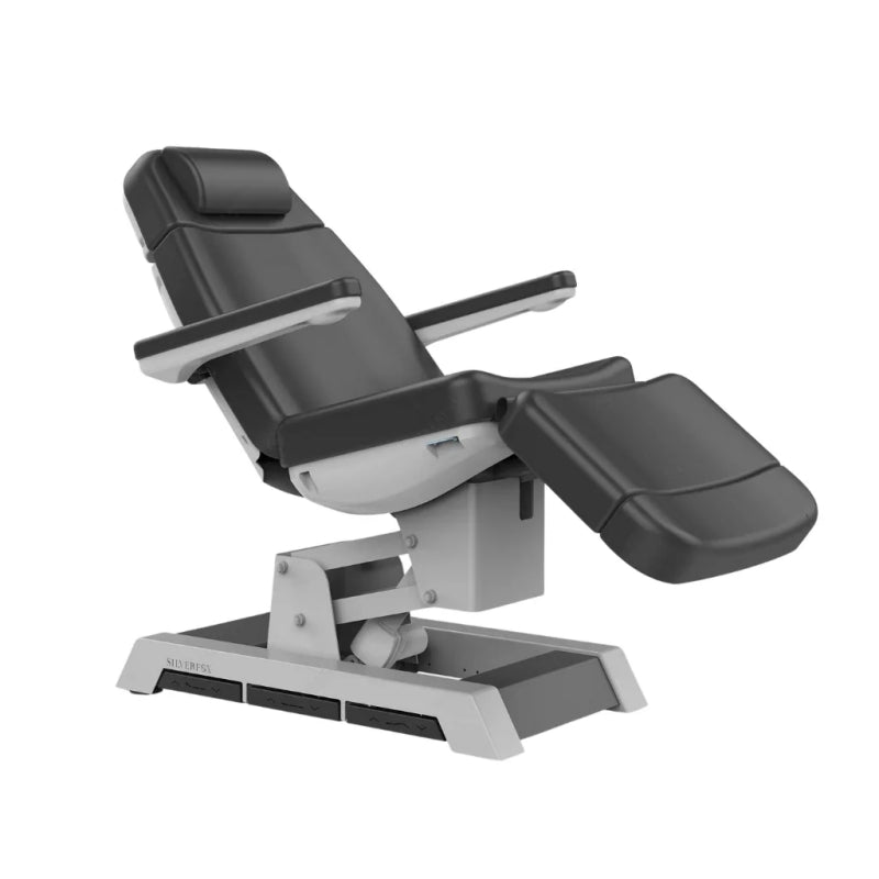SilverFox 4 Motors Electric Facial Spa Bed 2220D Dark Grey - Professional Massage Table for Spa & Salon, Reclining Beauty Bed with Adjustable Height for Facial Treatments, Waxing, and Massage Therapy