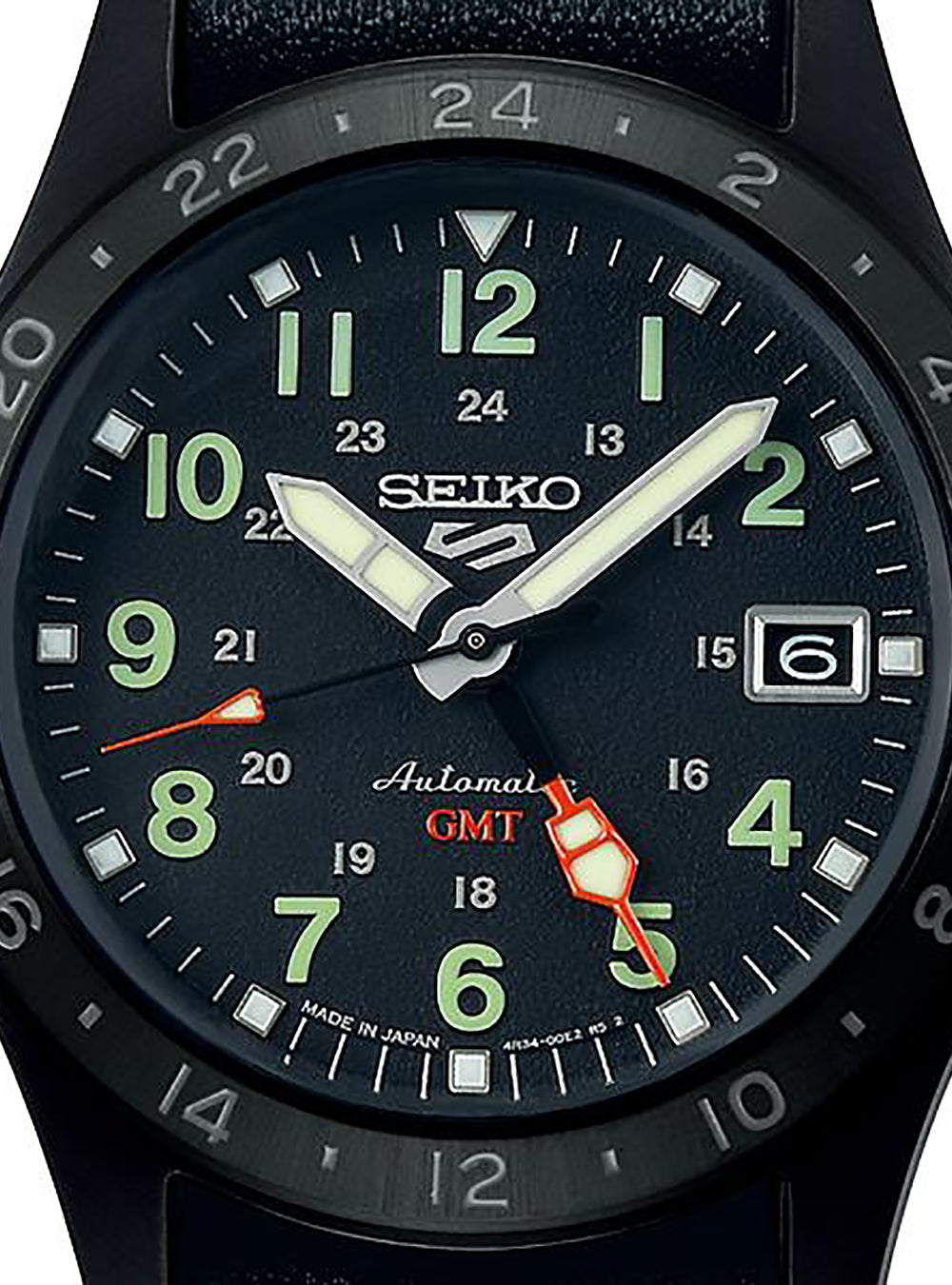 SEIKO 5 Sports GMT Automatic Watch - Japanese Made JDM Field & Travel Timepiece for Men - Perfect for Outdoor Adventures, Business Travel & Everyday Wear