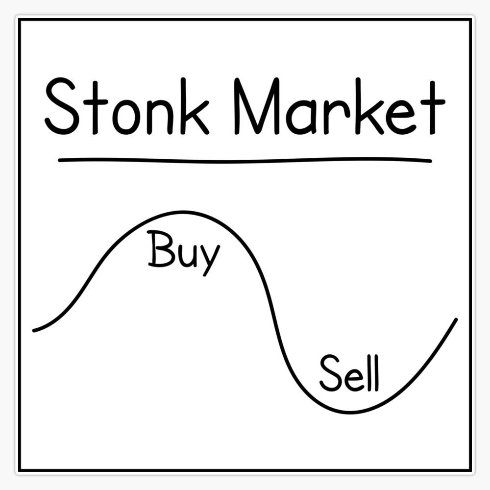 Stonk Market Chart Vinyl Bumper Sticker - 5 Inch Waterproof Decal for Cars, Laptops & Tumblers - Funny Stock Trading Meme Sticker for Wall, Window & Office Decor