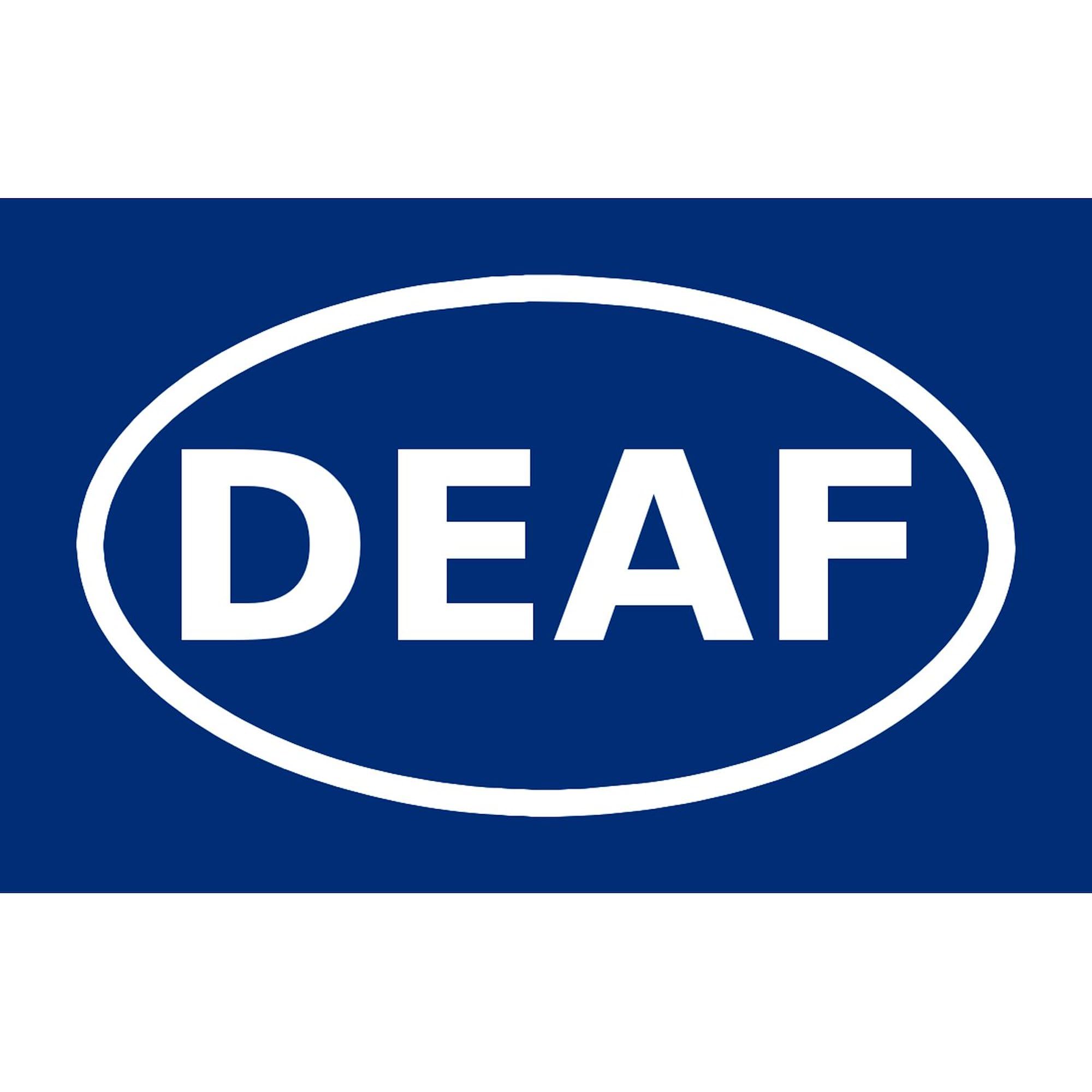 DEAF Oval Car Bumper Sticker - Durable Vinyl Decal for Vehicles & Laptops