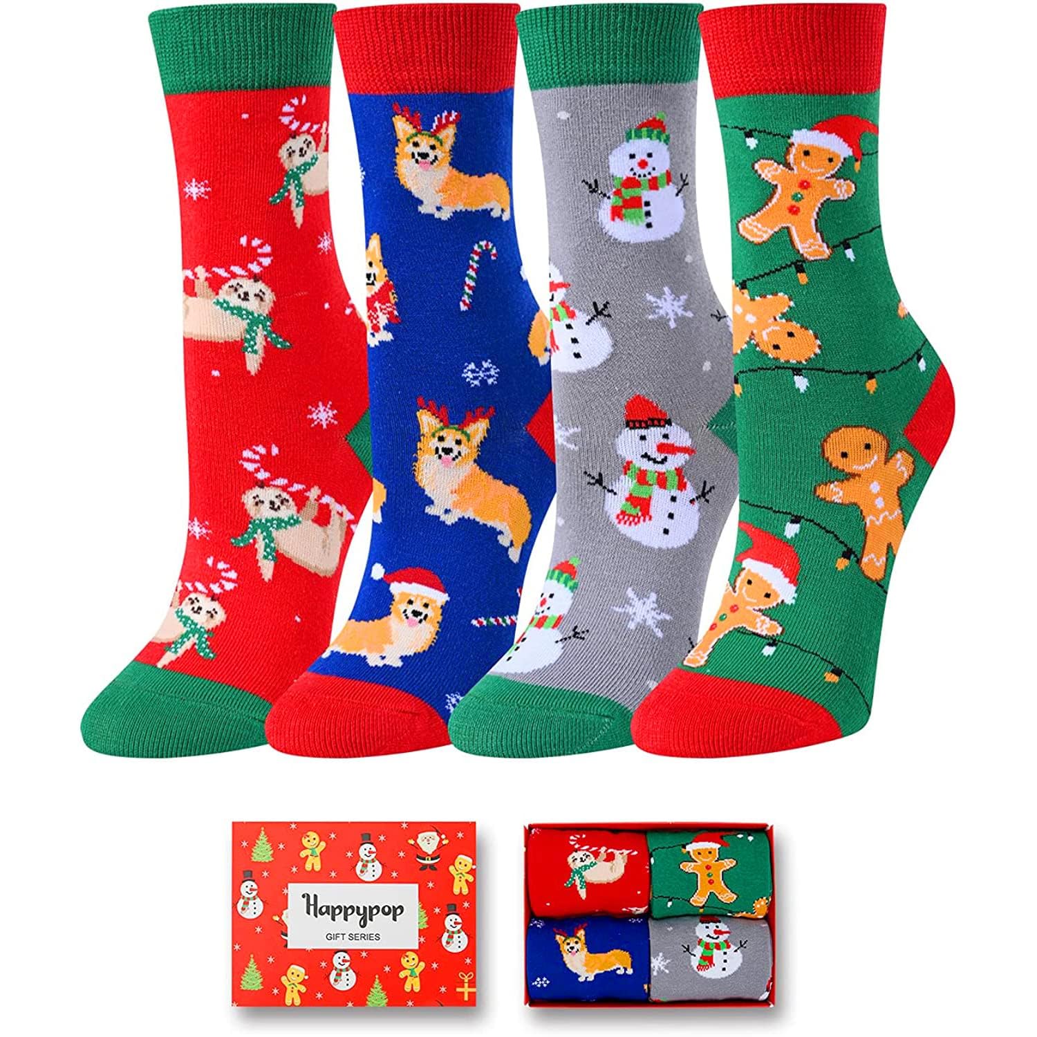 HappyPop Christmas Stocking Socks for Teens & Adults - Fun Holiday Gift Socks for Secret Santa, Xmas Stocking Stuffers - Perfect for Holiday Parties, Gift Exchanges & Cozy Winter Wear