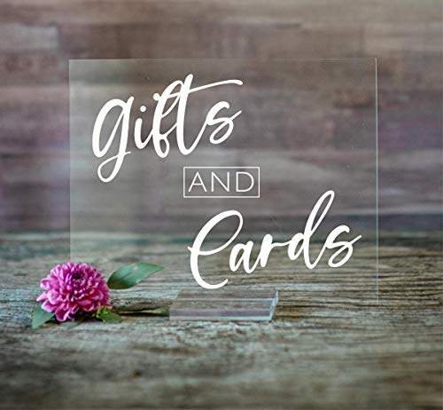 Acrylic Gifts and Cards Sign - Elegant Lucite Wedding Sign for Table Decor, Bridal Shower, and Reception - Perfect for Displaying Cards & Gifts
