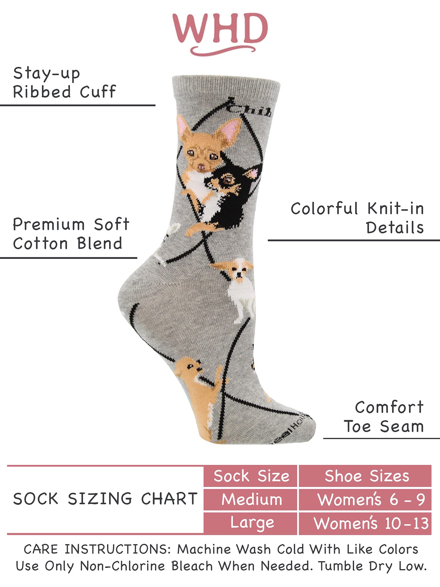 Cute Chihuahua Dog Socks for Women - Funny Animal Lover Gift - Perfect for Dog Owners, Pet Lovers & Christmas Presents - Cozy Homewear & Casual Outfit Accessory