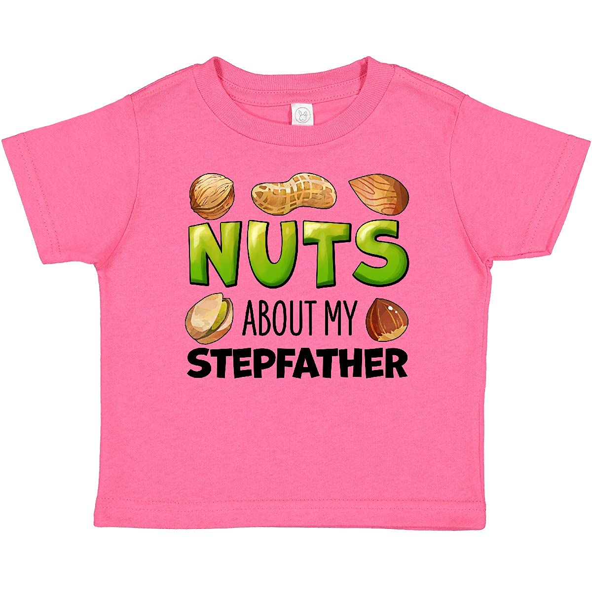 Buy Inktastic Nuts About My Stepfather Peanut Almond Pistachio Graphic Baby T-Shirt | Funny Family Apparel for Toddlers & Infants | Perfect for Father's Day, Family Reunions & Casual Outings