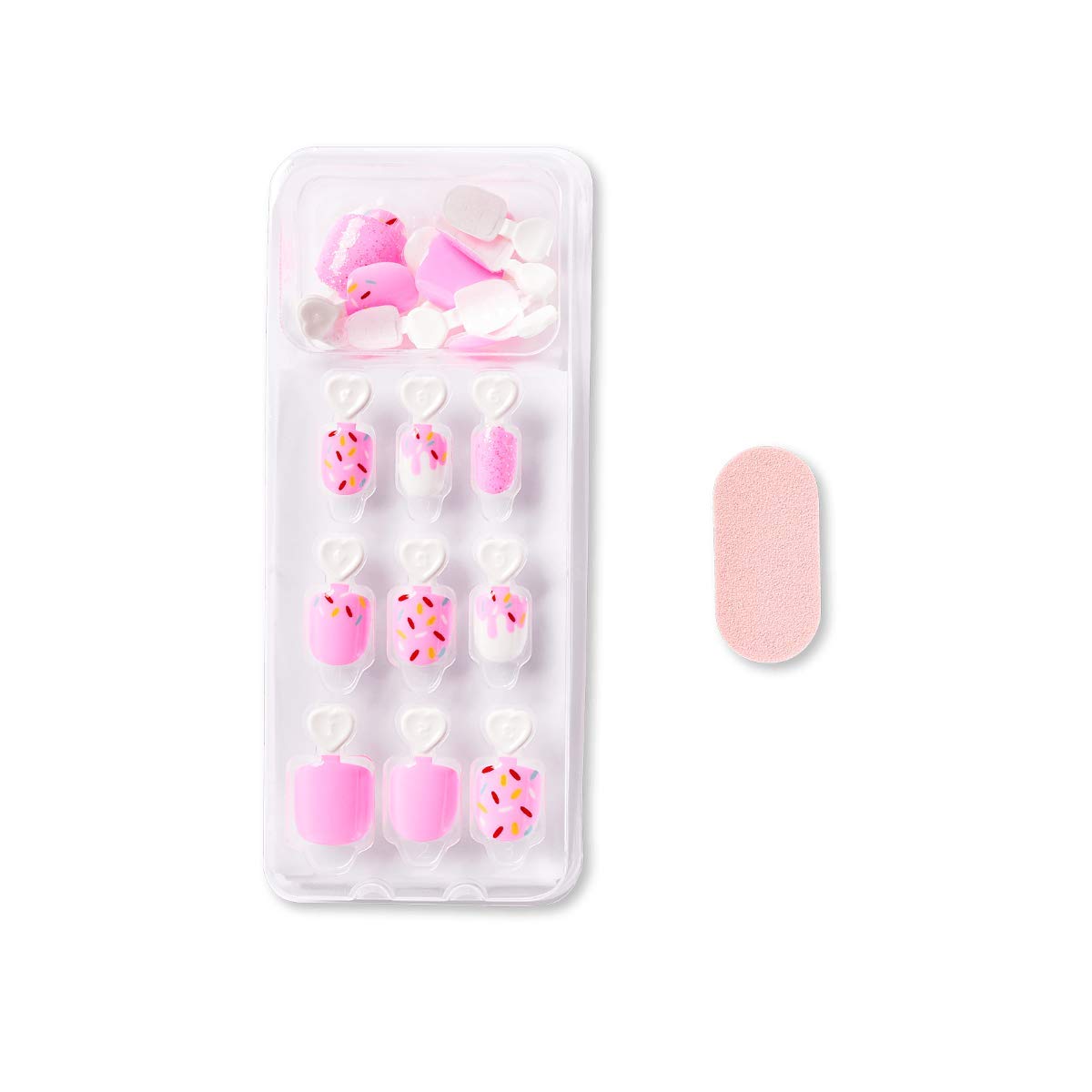 KISS imPRESS No Glue Press On Nails for Kids - Super Duper Pink Fake Nails | 20 Removable Nail Tabs & Mini File | Squoval Shaped Kids Size | Perfect for Birthday Parties, Playdates & Dress Up