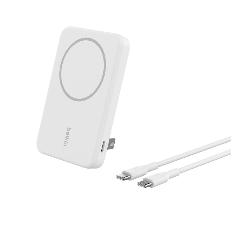 Belkin 5000mAh Qi2 Wireless Power Bank - Fast Charging Portable Battery Pack for iPhone, Samsung, AirPods | Perfect for Travel, Camping & Outdoor Adventures