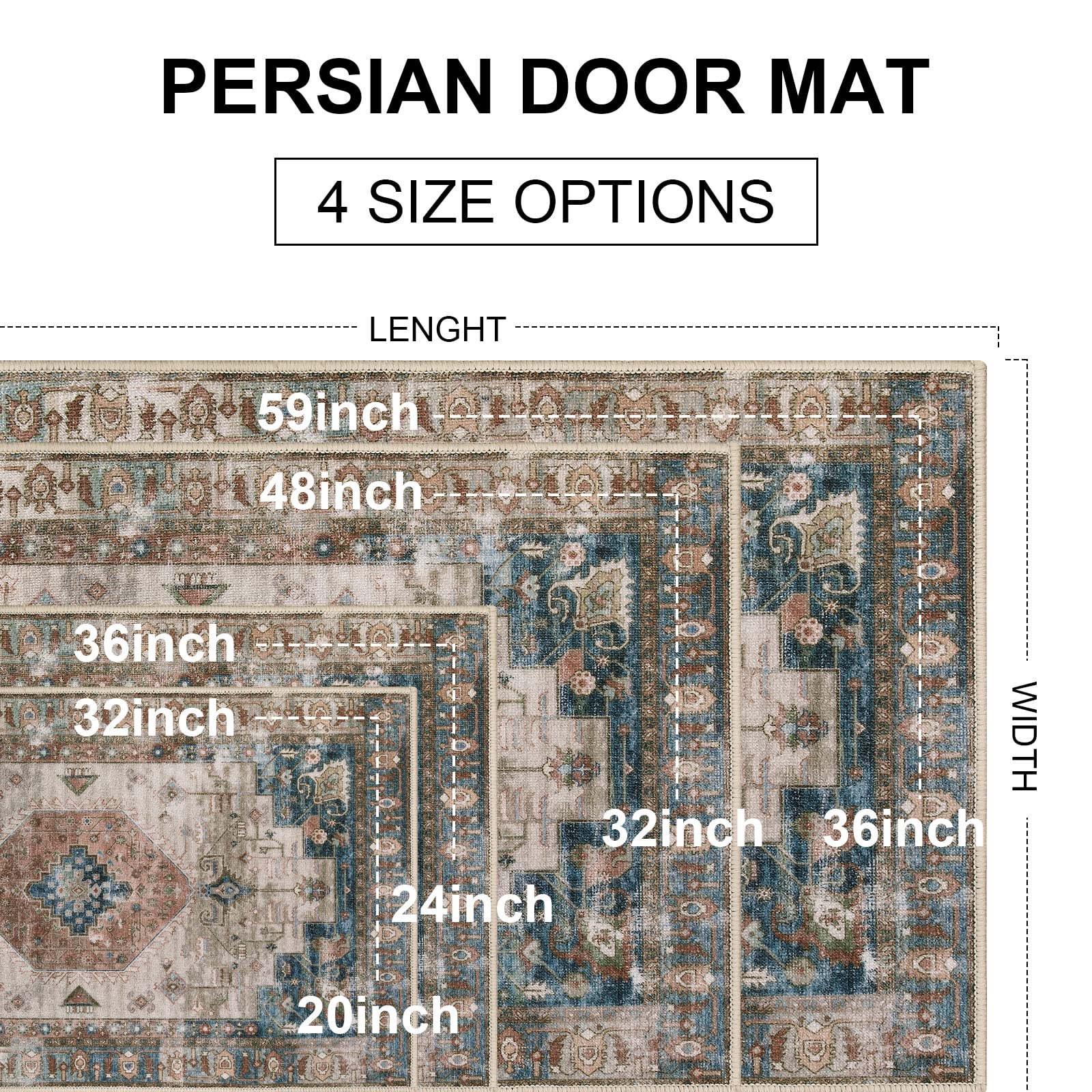 Retro Non-Slip Washable Indoor Door Mat - 32