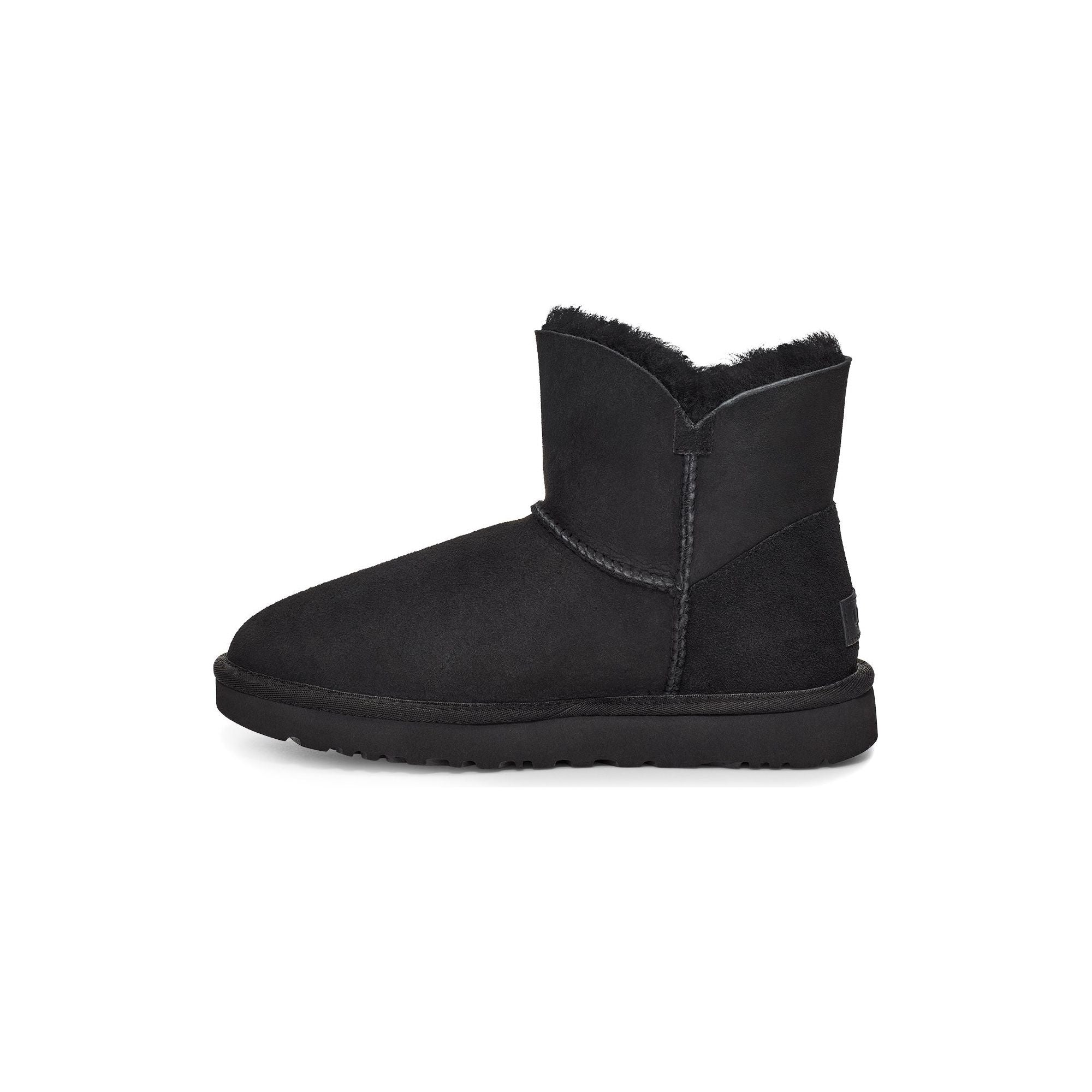UGG Women's Bailey Zip Mini Boot - Black Suede Winter Ankle Boots for Women | Cozy & Stylish for Cold Weather, Snow, and Casual Outings