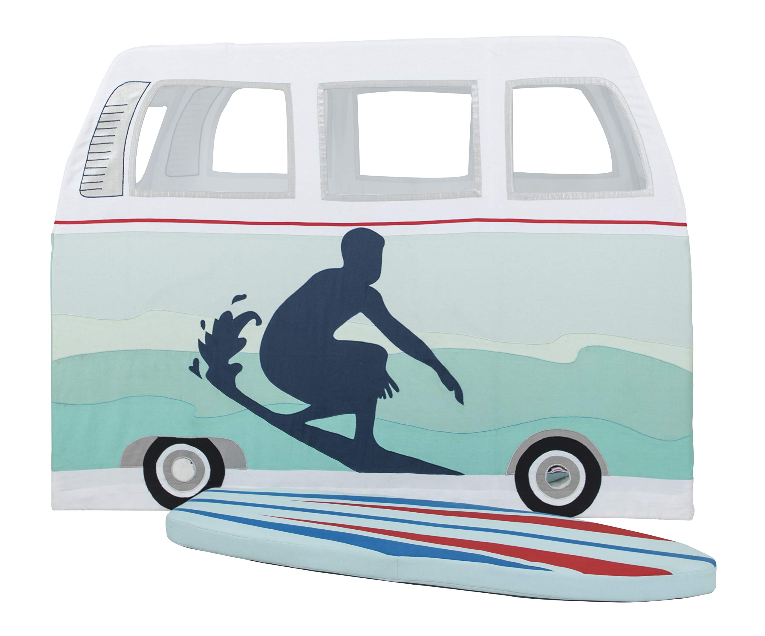 Premium Kids' Surfing Camper Playhouse Tent - 100% Cotton Canvas Indoor/Outdoor Play Set with Durable Steel Frame | Encourages Imagination & Creativity for Ages 3+ | Perfect for Backyard Adventures, Beach Trips & Pretend Play