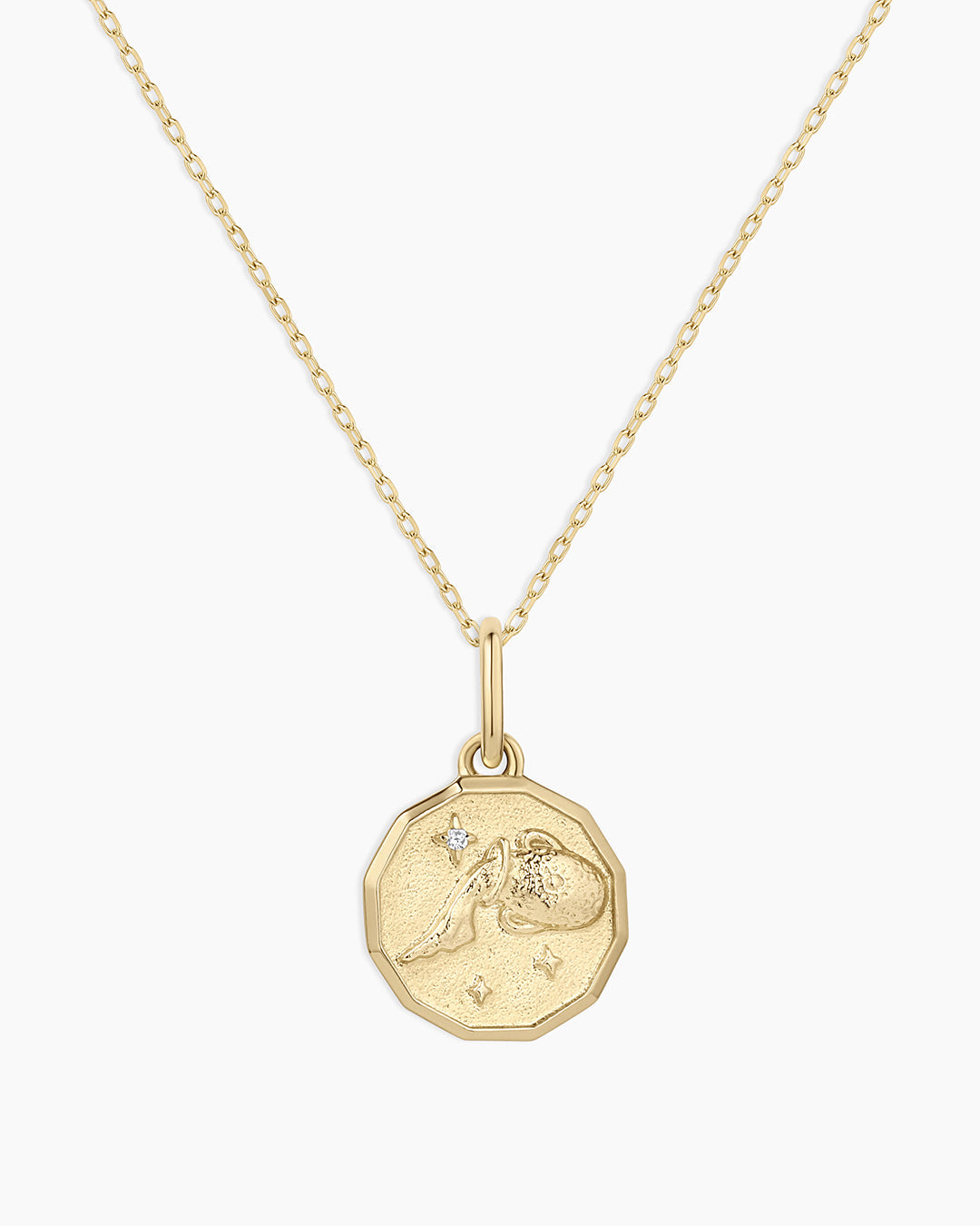 12 Zodiac Diamond Coin Charm Necklace - Elegant Gold Pendant for Women - Perfect for Birthdays, Anniversaries & Gifts