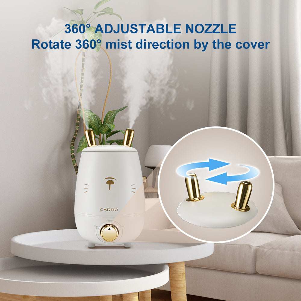 Zukis 0.8 Gallon Cool Mist Humidifier with Essential Oil Diffuser - Top Fill Ultrasonic Air Humidifier for Bedroom, Nursery, Office & Dry Skin Relief