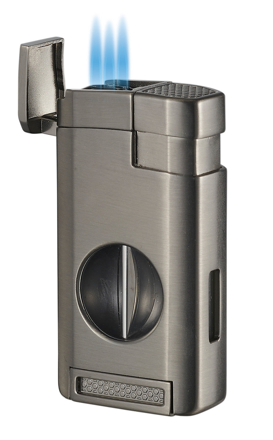 Premium Visol Kamet V Cutter Gunmetal Triple Torch Cigar Lighter - Perfect for Cigar Aficionados, Outdoor Enthusiasts & Special Occasions