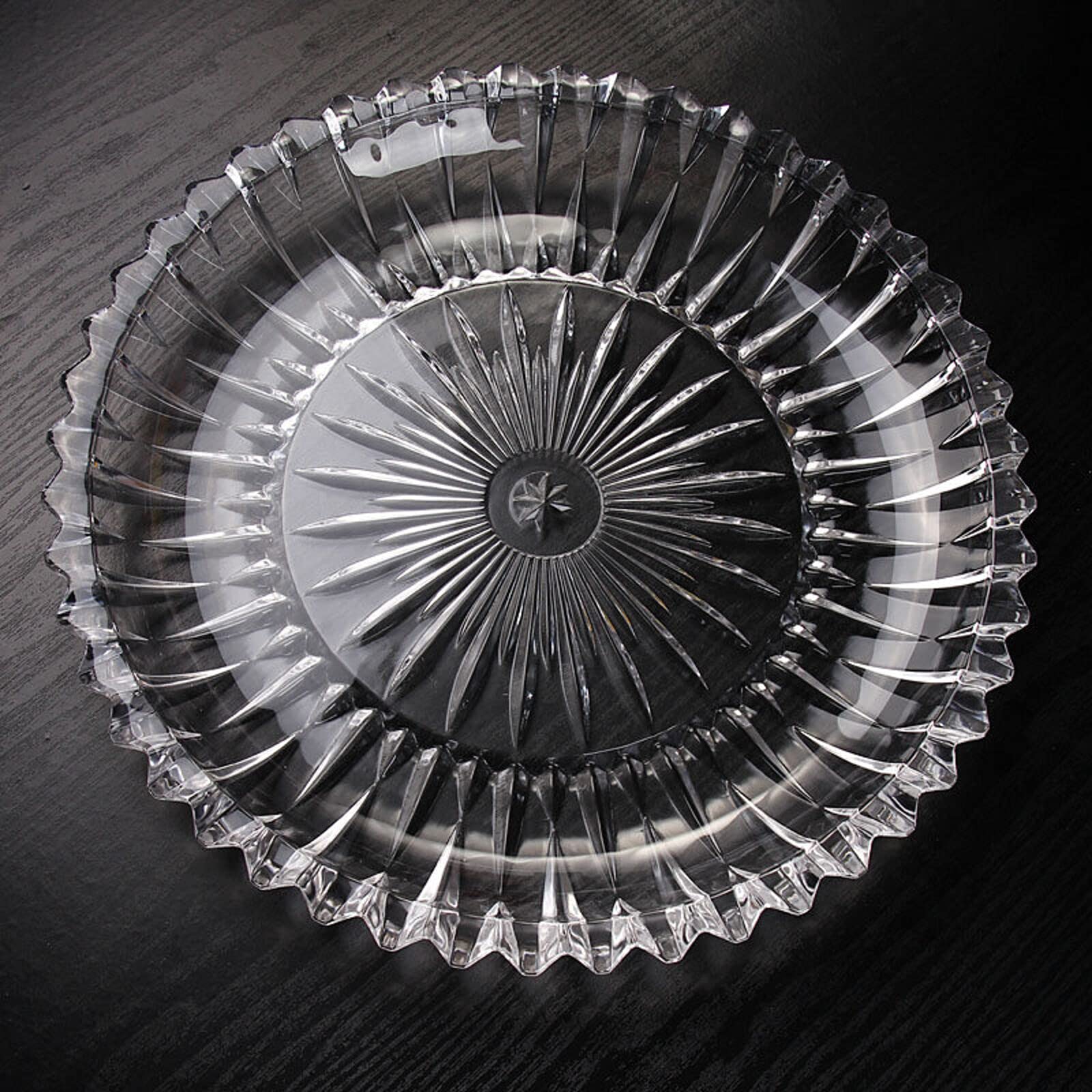 Modern Crystal Glass Fruit Basket - Reusable Tabletop Bowl Stand for Fruits, Vegetables, Snacks & Bread (H4xW37cm) - Perfect for Kitchen Counter, Dining Table, and Party Serving