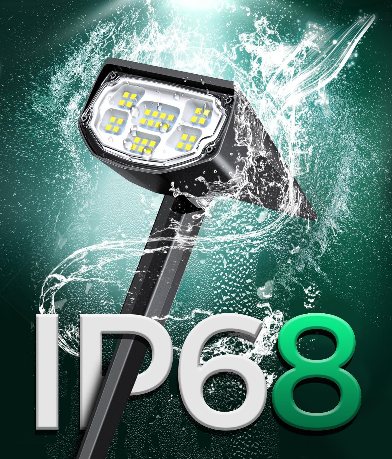 Mpow 700 Lumen Solar Outdoor Spot Lights - IP68 Waterproof Solar Landscape Lights with 3 Modes (2 Pack) - Perfect for Garden, Pathway, Yard, and Patio Lighting