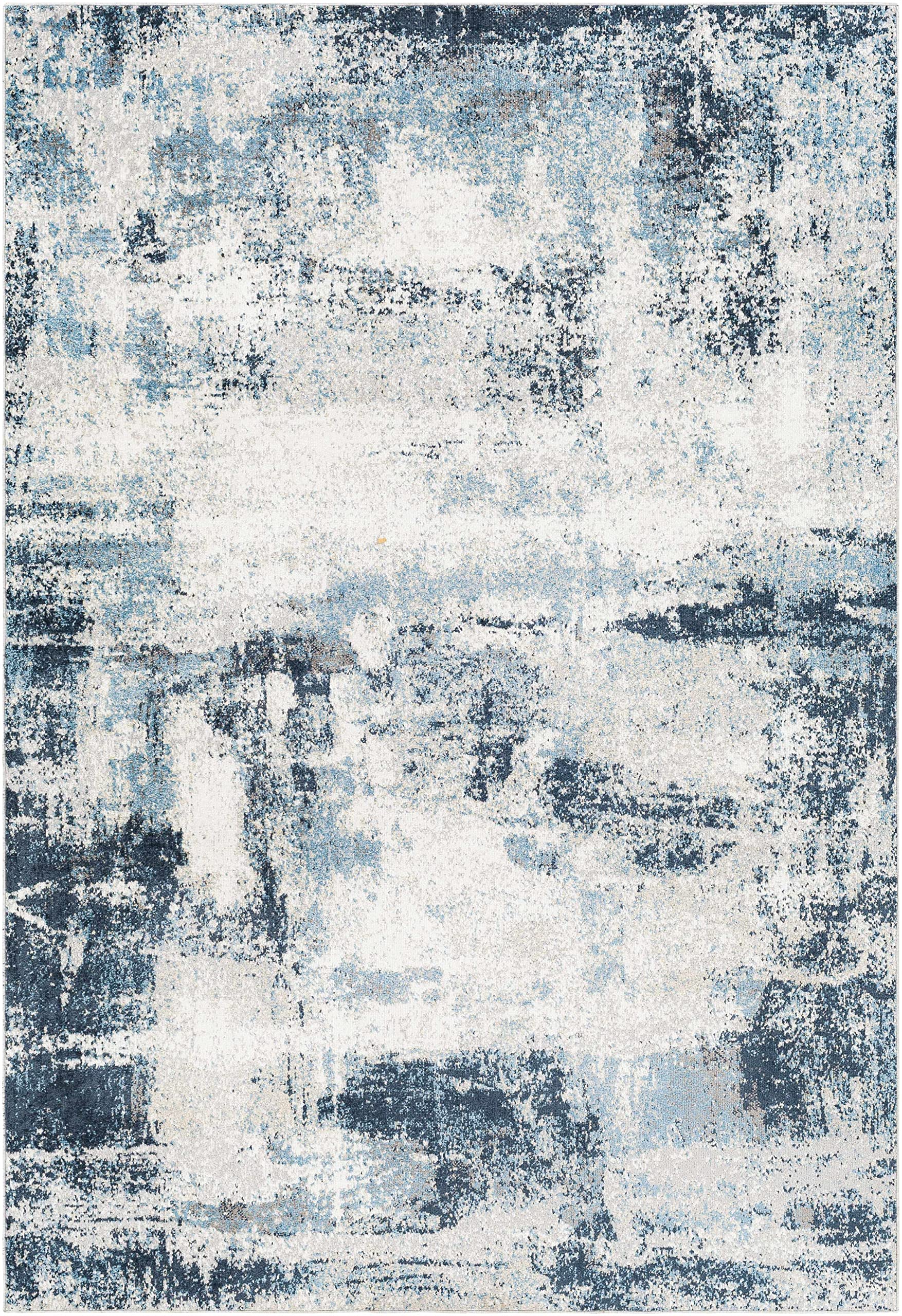 Hauteloom Pugo Soft Machine Washable Area Rug for Living Room & Bedroom - Beige & Blue 7'10