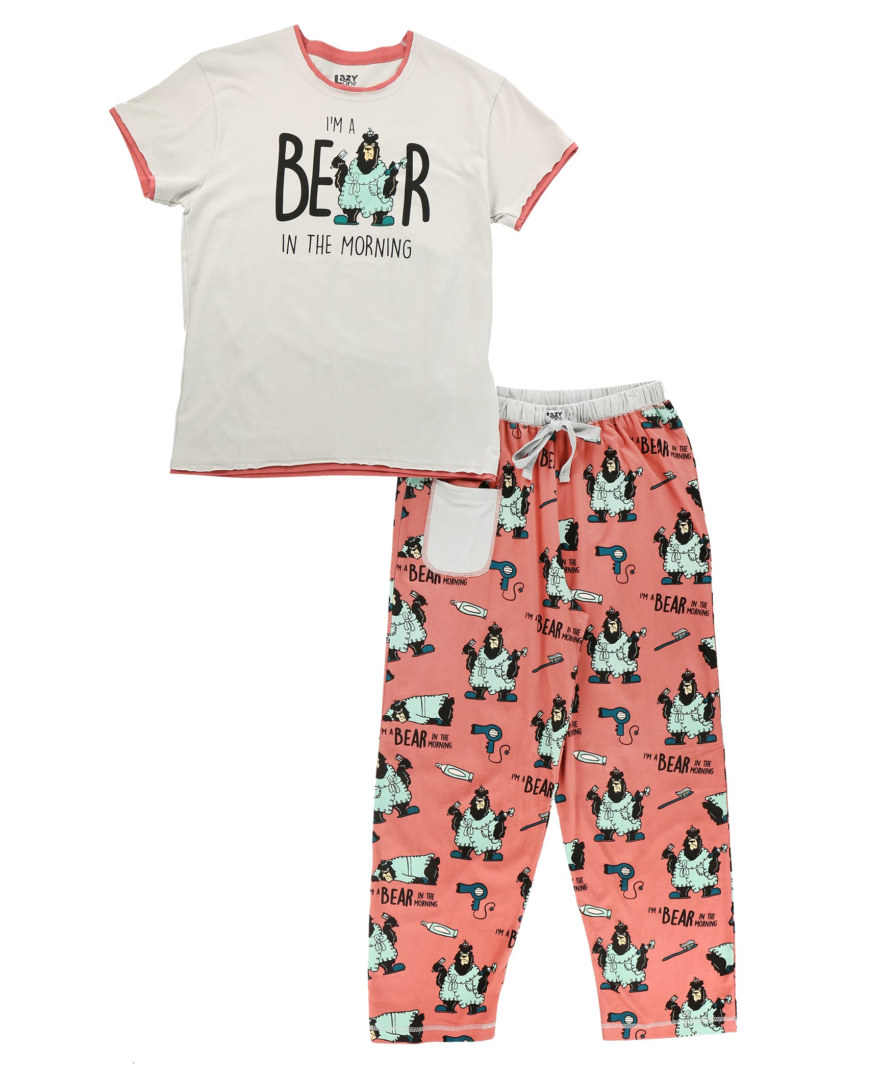 Lazy One Women's Pajama Set - Short Sleeve Cute Print Sleepwear, Soft & Comfortable Lounge Pajamas for Women, Perfect for Sleepovers, Relaxing at Home or Gift Giving