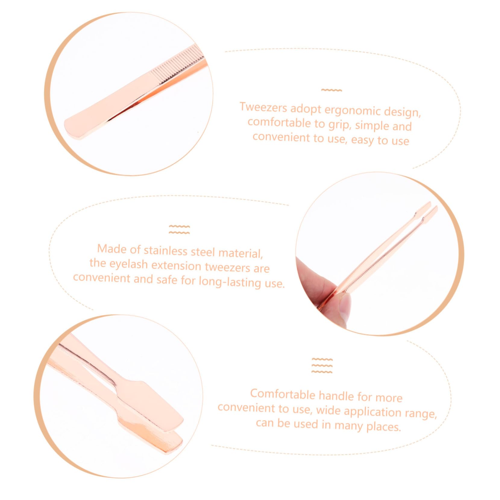 4 Pcs Professional Eyelash Extension Tweezers Set - Stainless Steel Lash Applicator & Stamp Tweezers for Fake Eyelashes - Perfect for Salon, Home Use & DIY Lash Extensions