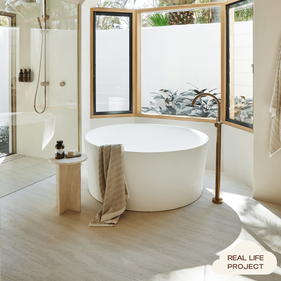 Premium Kirribilli Travertine Look Ivory Matte Porcelain Tile - Natural Stone Effect Floor & Wall Tile for Bathroom, Kitchen, and Living Room