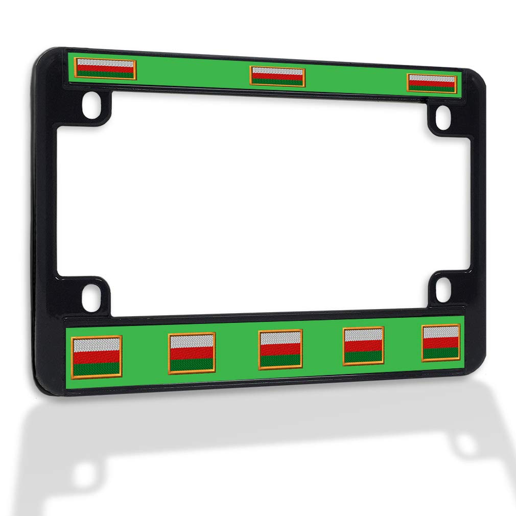 Premium Metal Insert Bike License Plate Frame - Weatherproof Motorcycle Accessories (Black, 4 Holes, Solid Insert) - Durable & Stylish for Road Bikes, Cruisers & Commuter Motorcycles