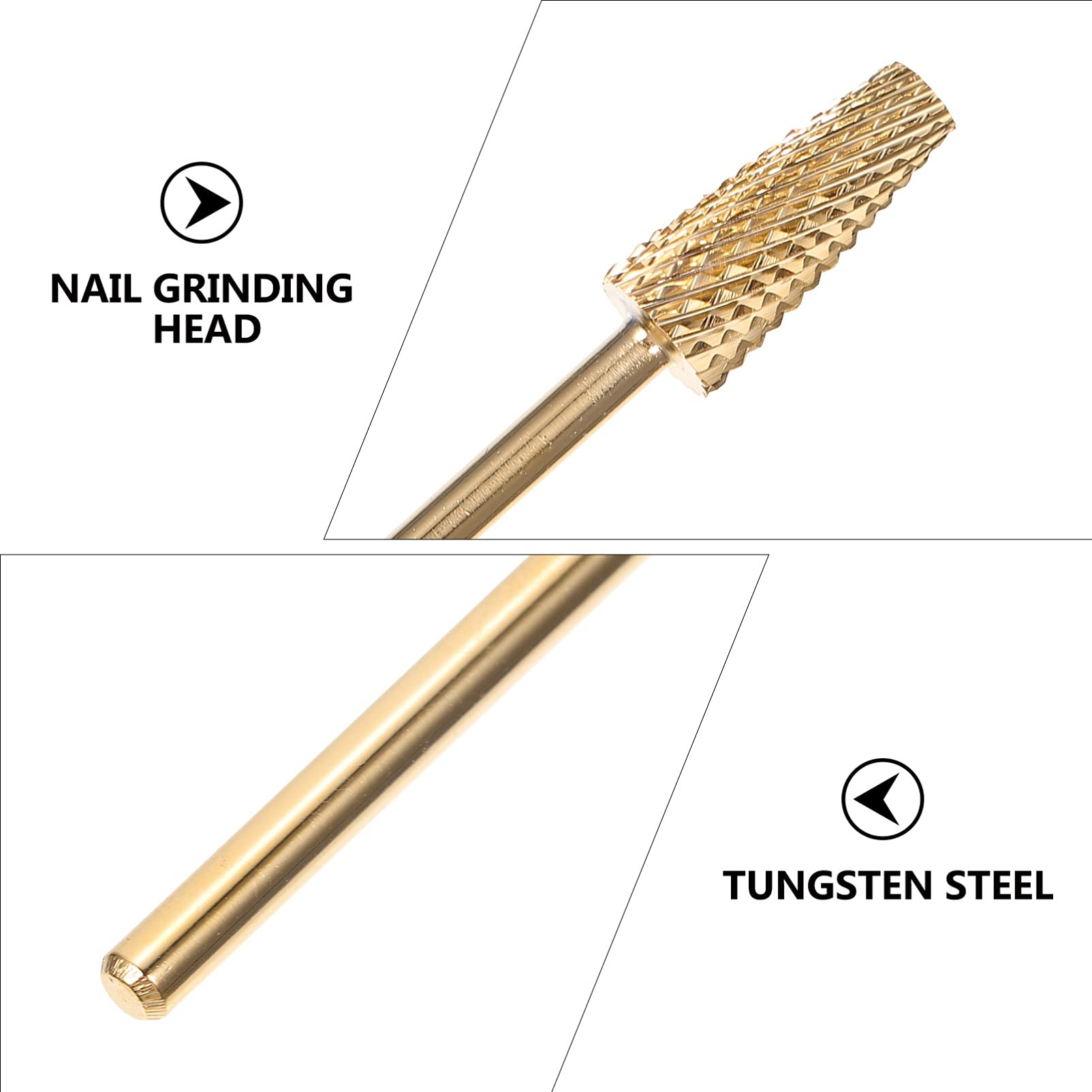 FRCOLOR Professional Metal Nail Drill Bits Set - Conical Nail Art Accessories for Gel Polish Removal, Manicure & Pedicure | Durable Nail Beauty Tools for Salon & Home Use