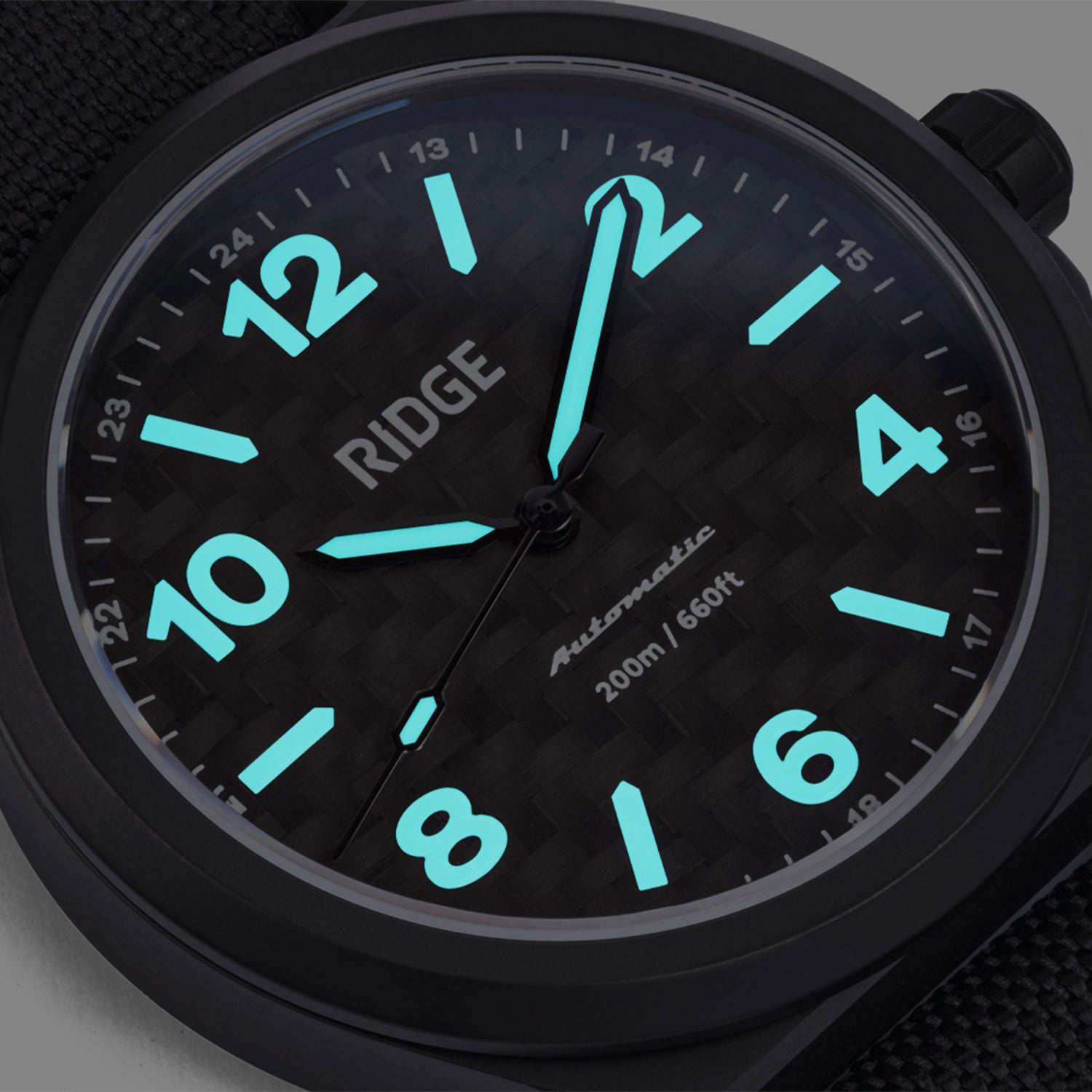 Ridge Titanium Field Watch 40mm - Carbon Fiber 3K - Durable Military Style Watch for Outdoor Adventures & Everyday Wear