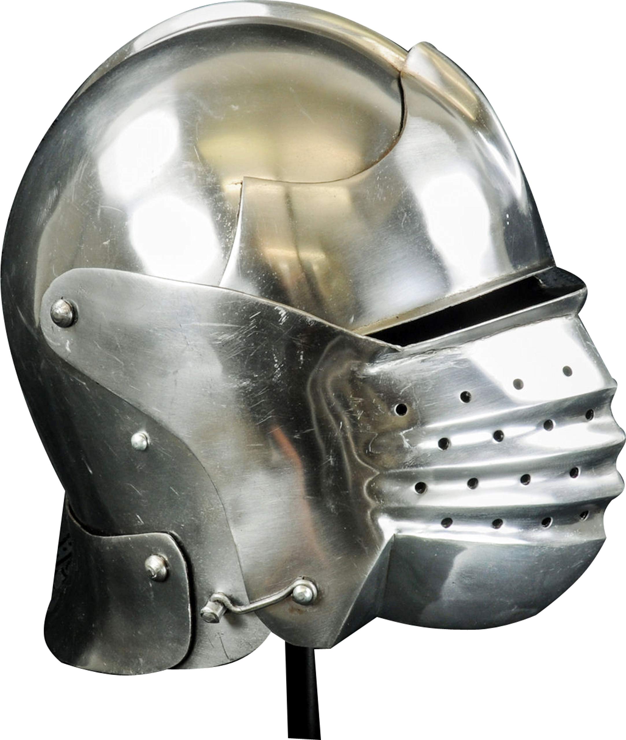 16 Gauge Medieval North Italian Sallet Helmet with Visor - 1.5mm Steel Knight Helmet for LARP, Cosplay, Viking & Spartan Reenactment | Perfect for Renaissance Fairs, Historical Events & Theater Performances