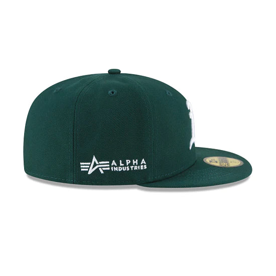Oakland Athletics Alpha Industry Green 59FIFTY Fitted Baseball Cap for Men - Perfect for Game Day, Sports Events & Casual Wear