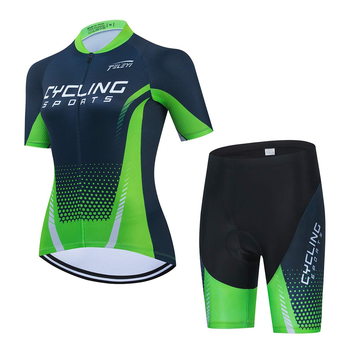 **Women's Breathable Cycling Jersey & Shorts Set with 3D Gel Padding - Short Sleeve Bike Clothing for Road & Mountain Biking - Comfortable Sportswear for Outdoor Cycling & Training**